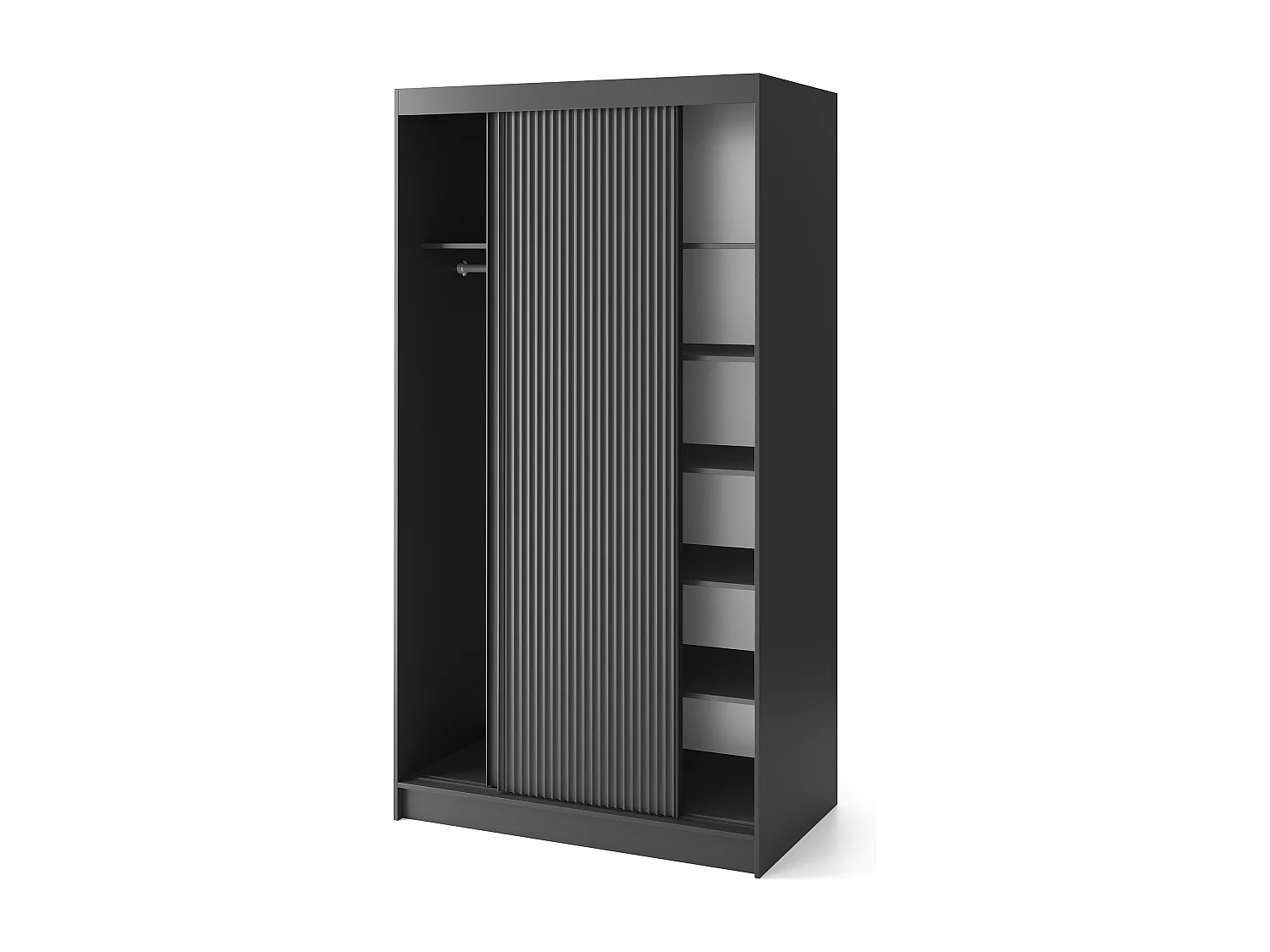Armoire coulissante GAMA – Élégance noire & fonctionnalité contemporaine-Largeur 120 cm
