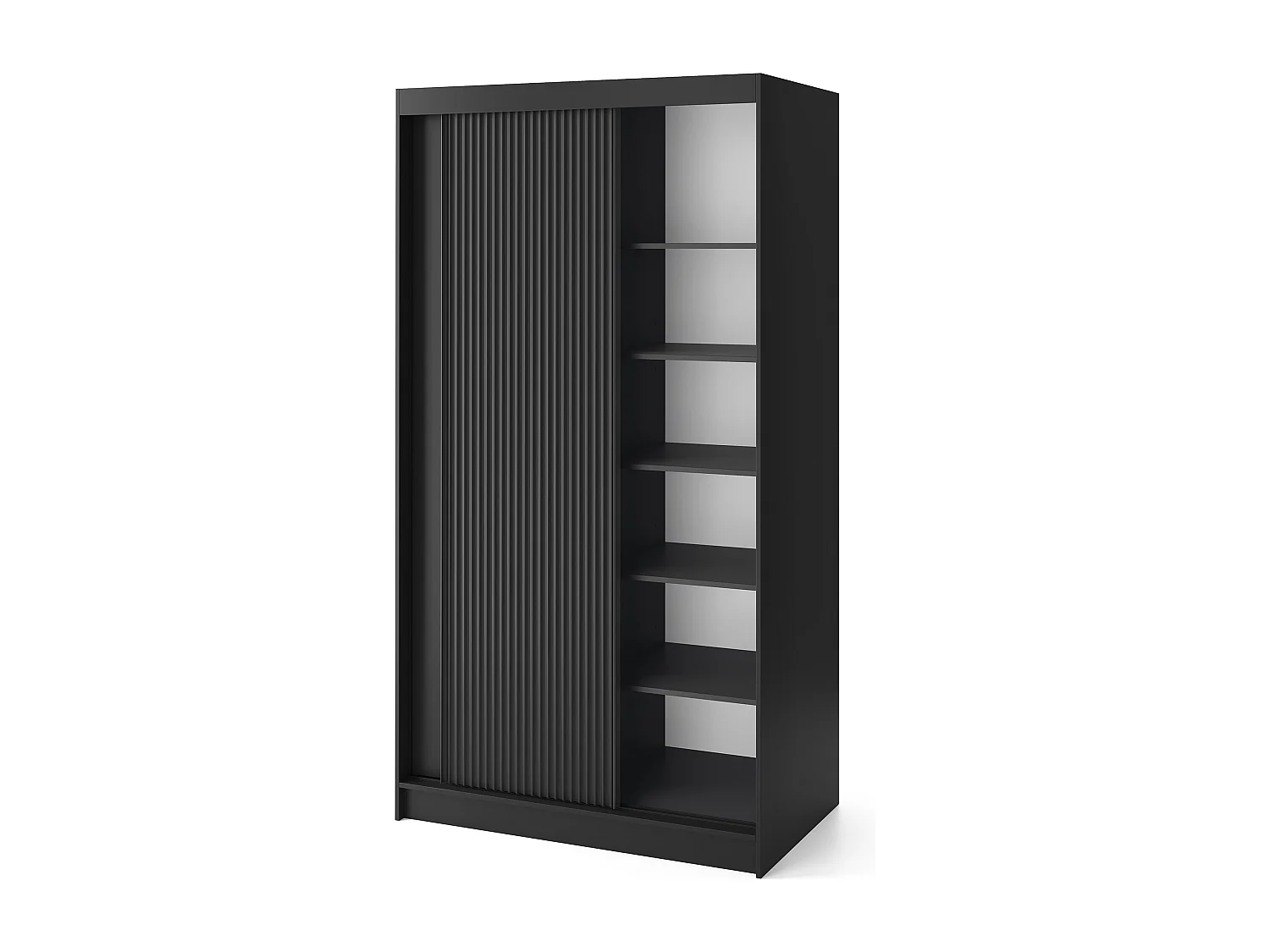 Armoire coulissante GAMA – Élégance noire & fonctionnalité contemporaine-Largeur 120 cm