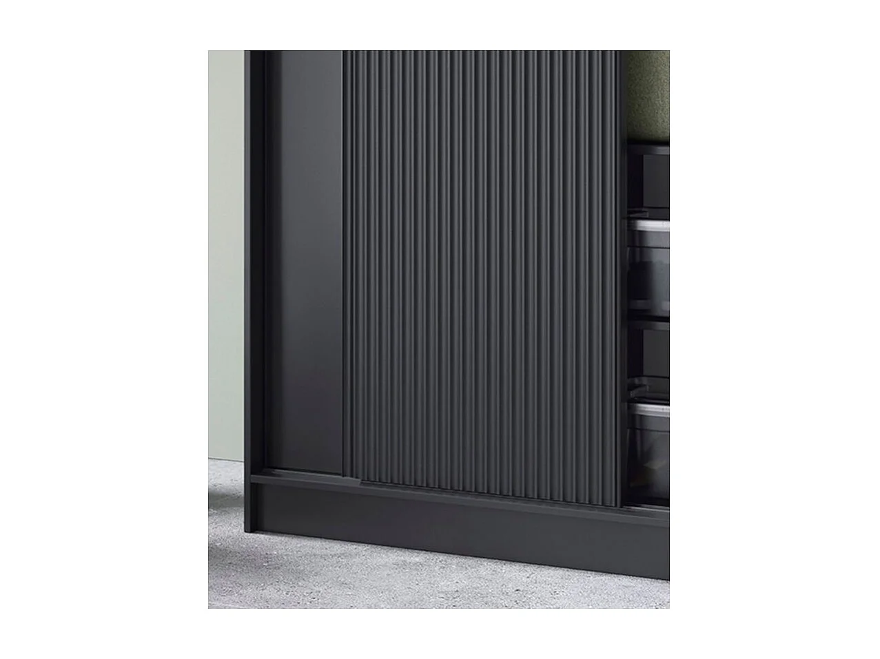 Armoire coulissante GAMA – Élégance noire & fonctionnalité contemporaine-Largeur 120 cm