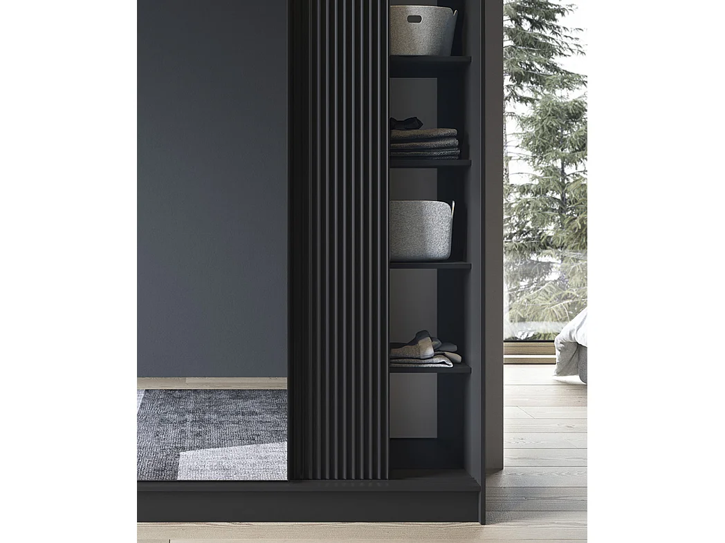 Armoire coulissante GAMA avec miroir – Moderne & profondeur visuelle-Largeur 180 cm