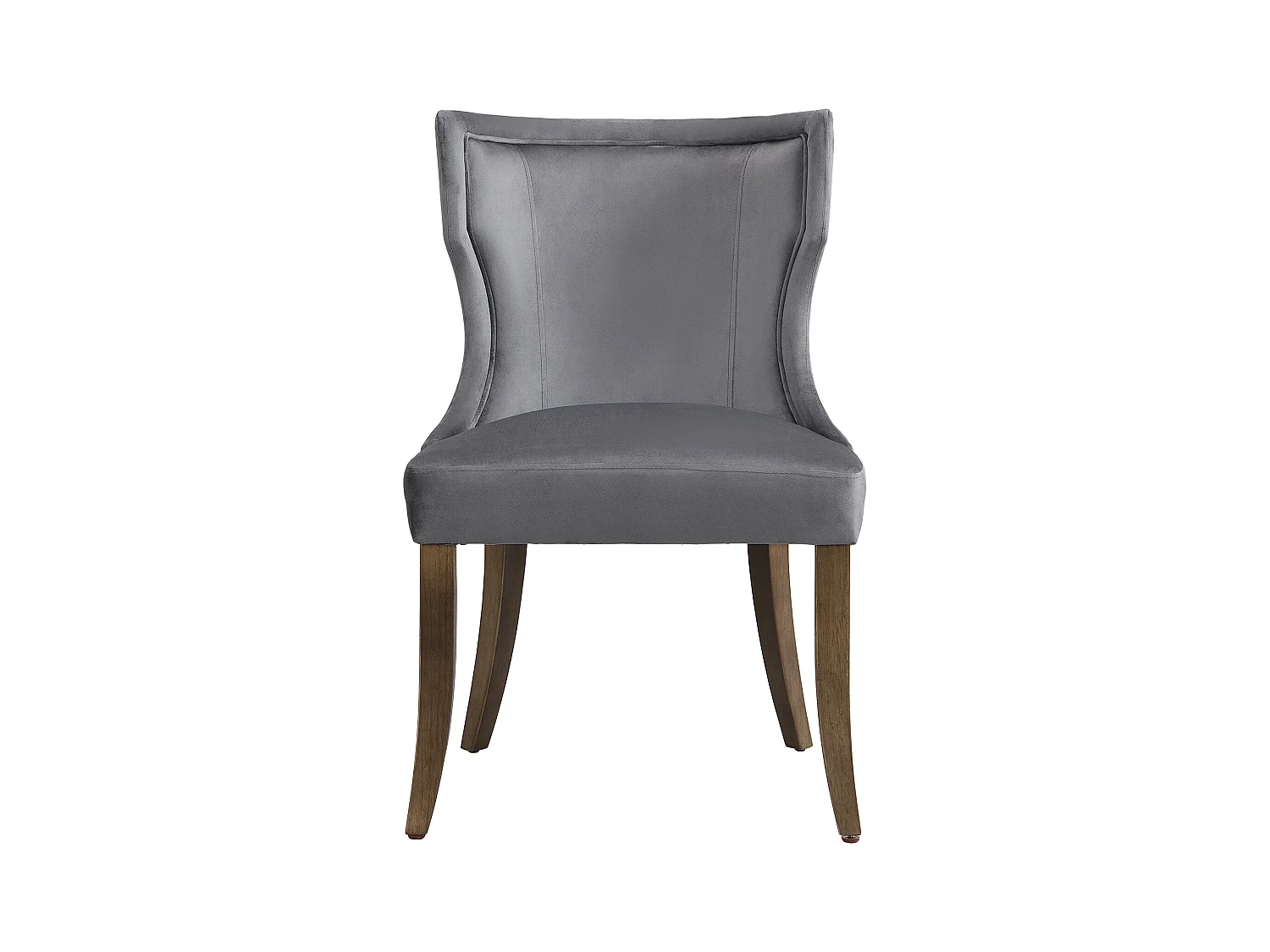 Lot de 2 Chaises en velours - avec pieds réglables en bois massif - Gris