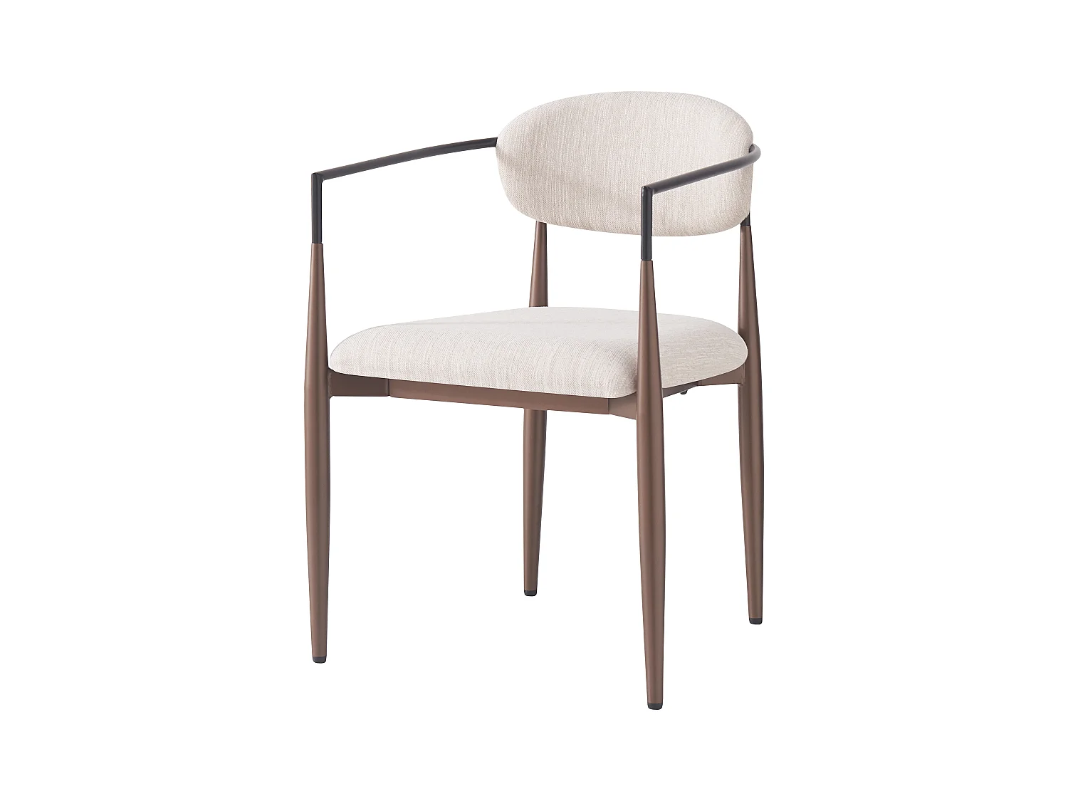 Juego de 2 sillas - Tela de lino de alta calidad - Patas de metal - Beige