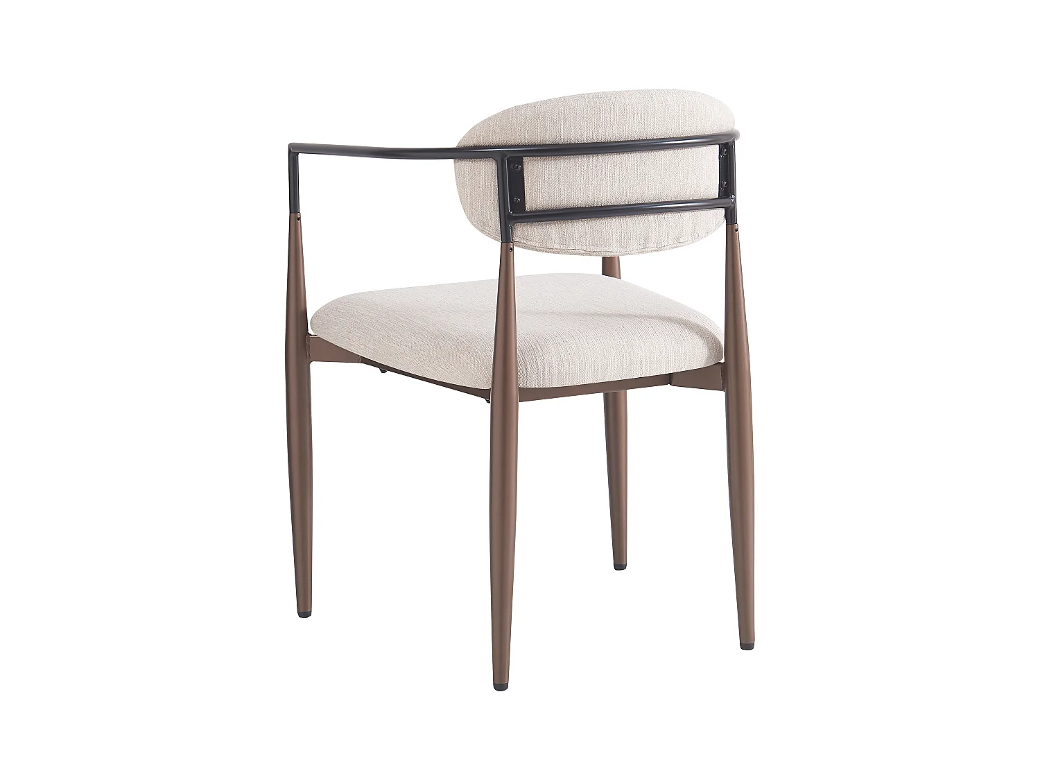 Juego de 2 sillas - Tela de lino de alta calidad - Patas de metal - Beige