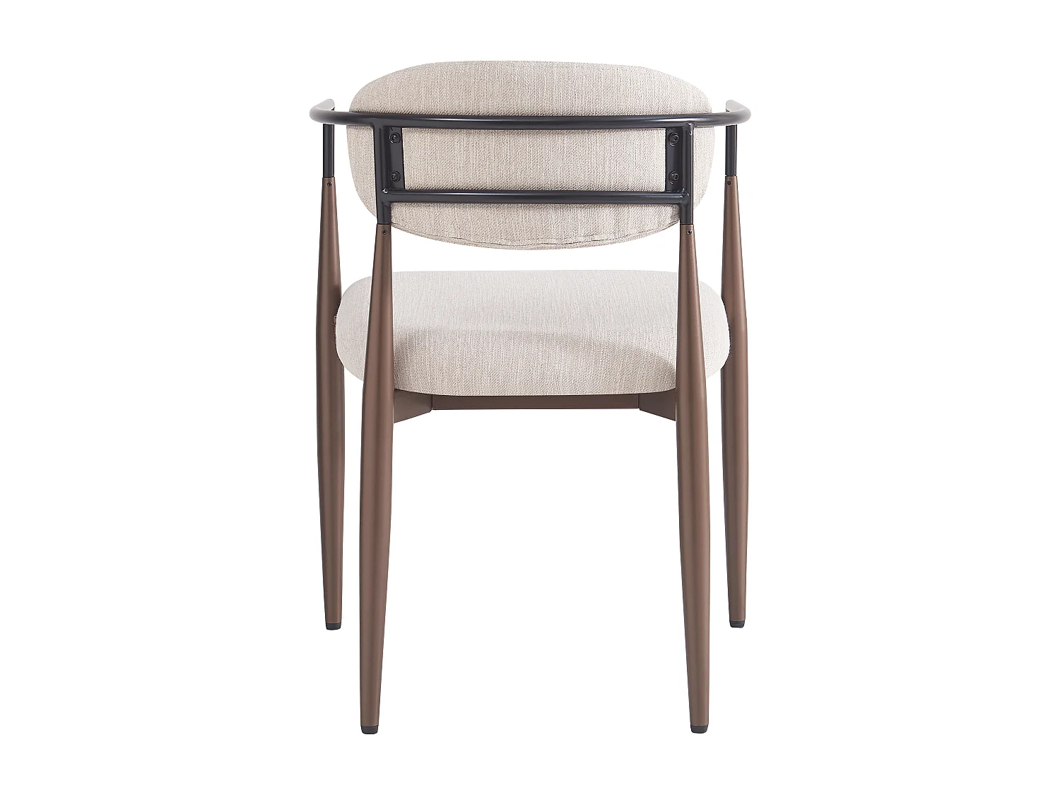 Lot de 2 chaises - Tissu en lin de haute qualité - Pieds en métal - Beige