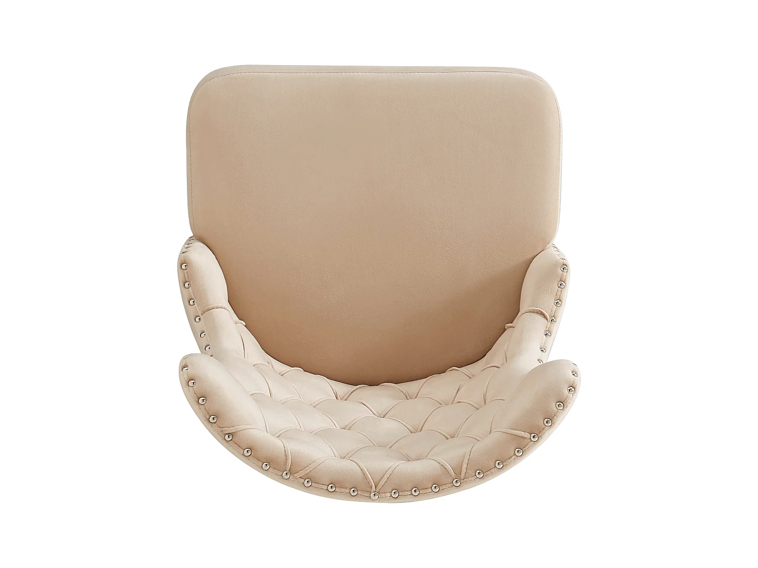 Lot de 4 chaises - Velours de haute qualité - Pieds en métal argenté - Beige