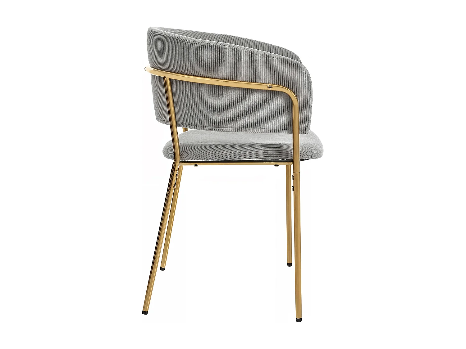 2er-Set Stühle – Rippvelours-Stoff – Metallbeine – moderner Stil – Grau