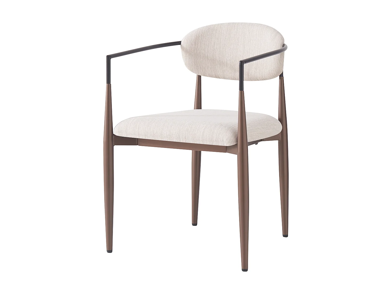 Lot de 6 chaises - Tissu en lin de haute qualité - Pieds en métal - Beige