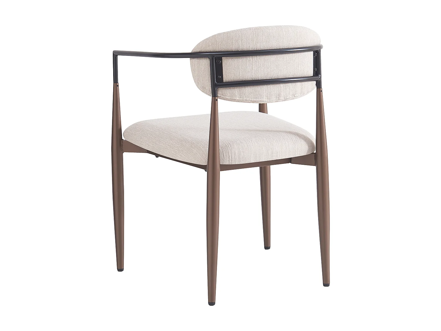 Lot de 6 chaises - Tissu en lin de haute qualité - Pieds en métal - Beige