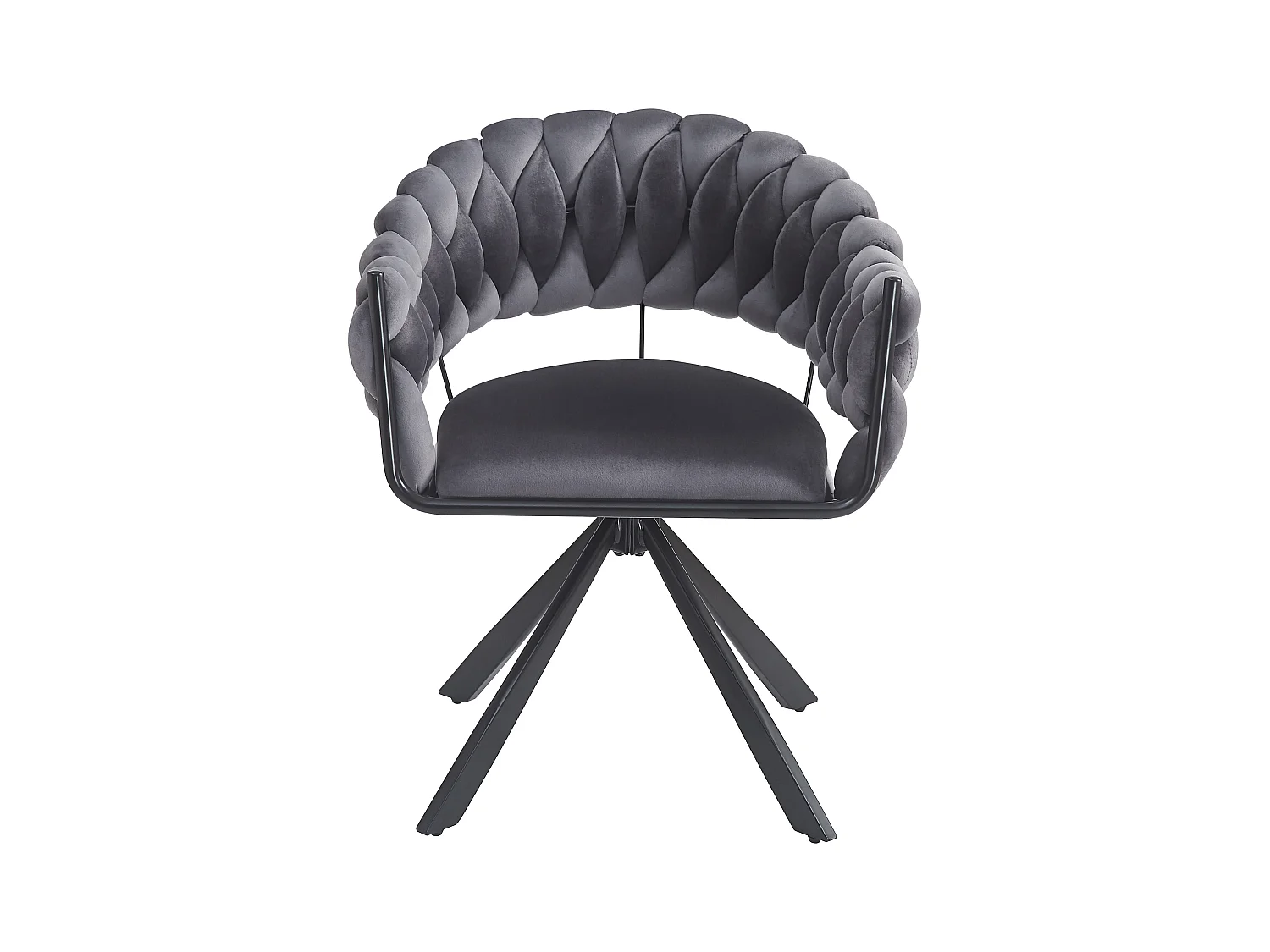 Lot de 2 chaises en velours - avec accoudoirs - pieds métalliques réglables en forme de griffes - Gris