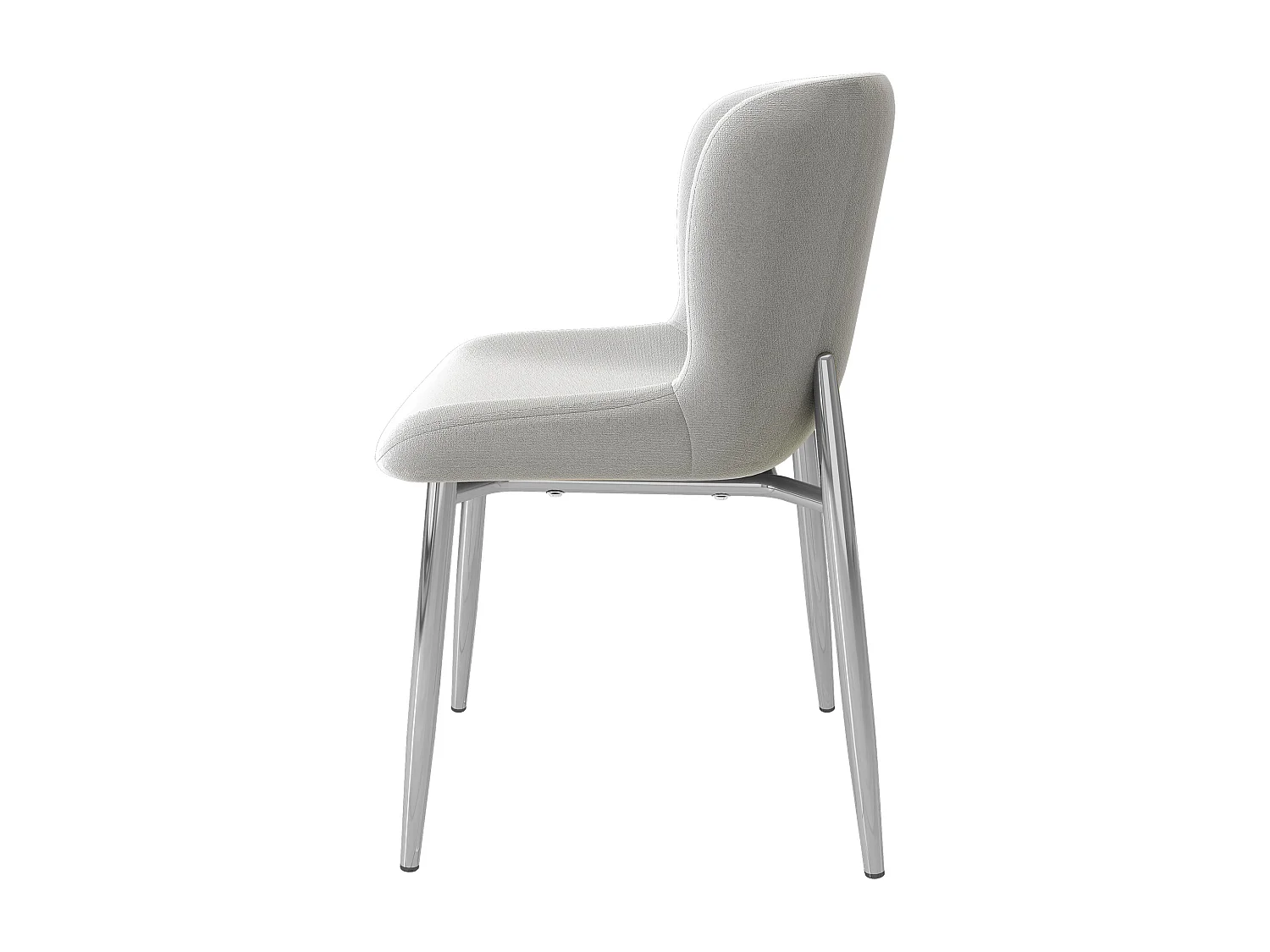 Lot de 6 Chaises rembourré en velours - avec pieds en métal argenté – style contemporain - Gris