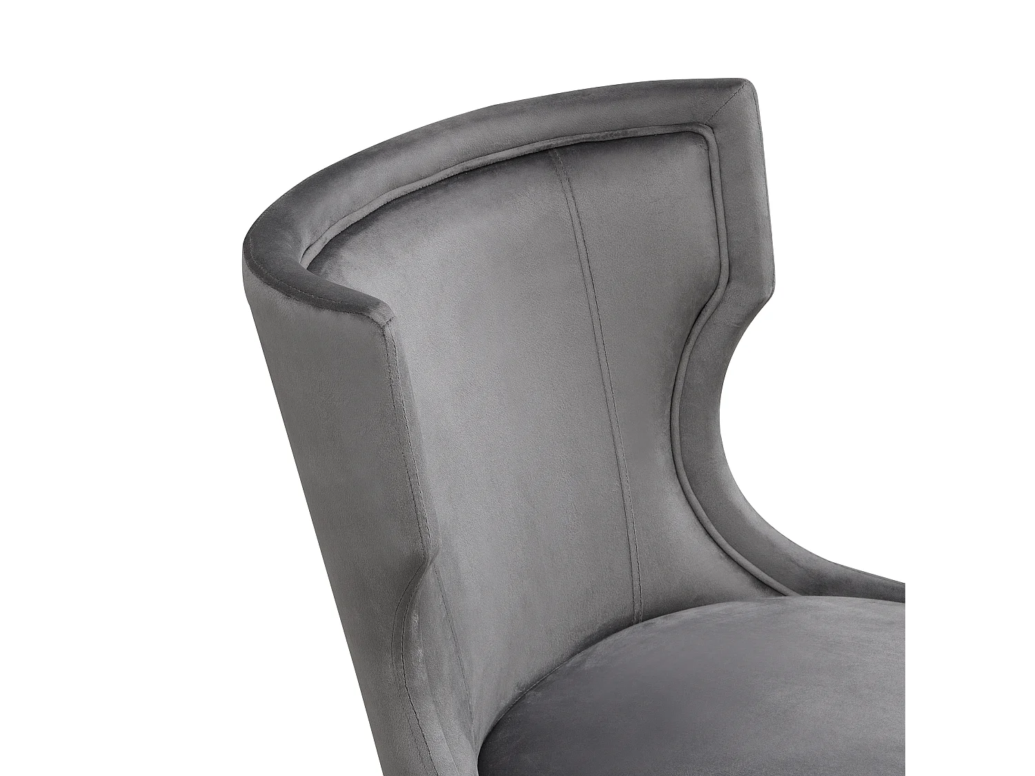 Lot de 4 Chaises en velours - avec pieds réglables en bois massif - Gris