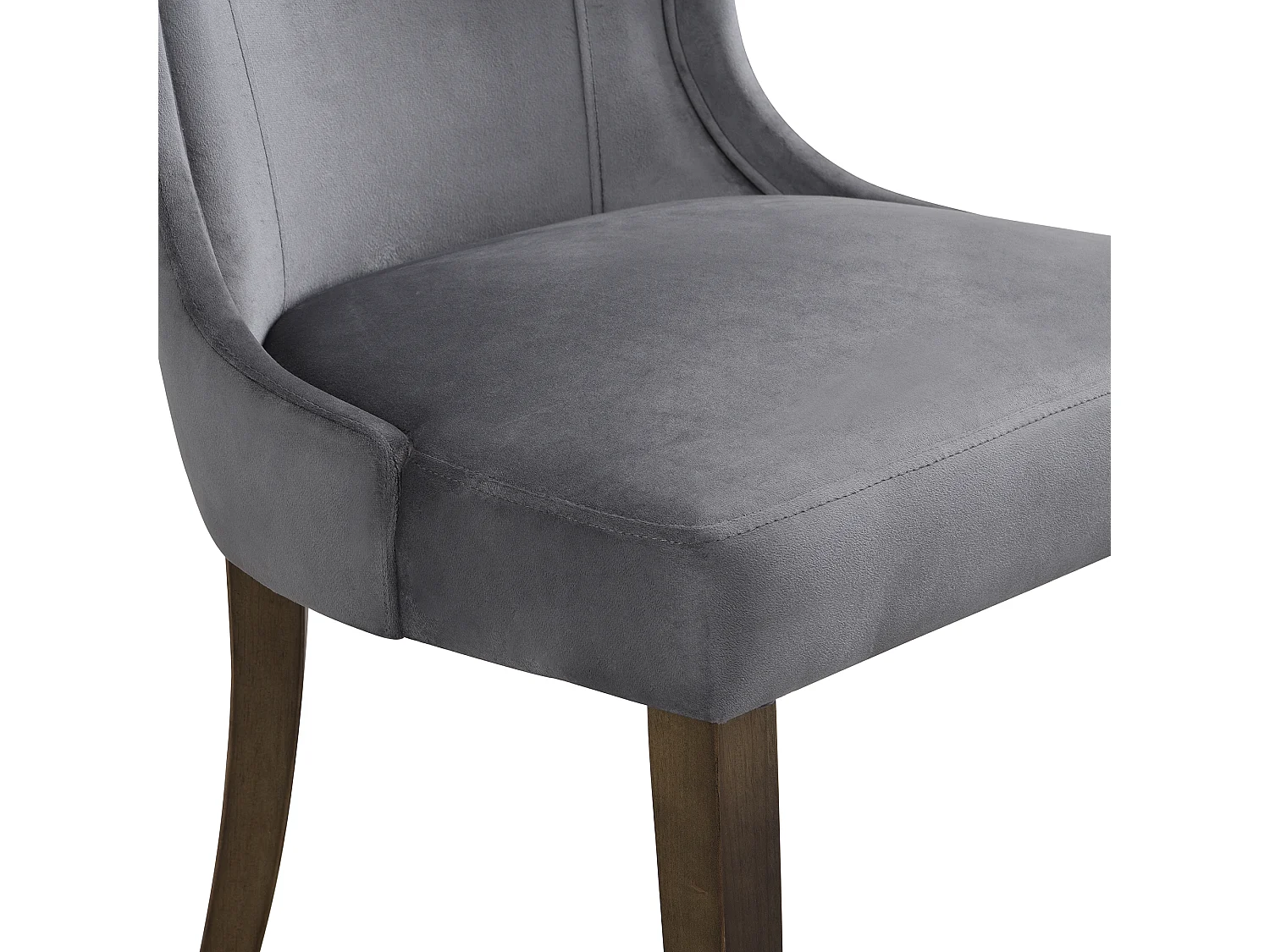 Lot de 4 Chaises en velours - avec pieds réglables en bois massif - Gris