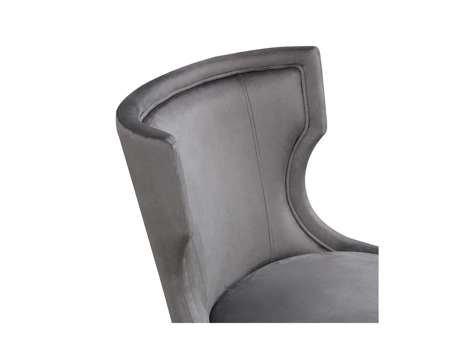 Lot de 6 Chaises en velours - avec pieds réglables en bois massif - Gris