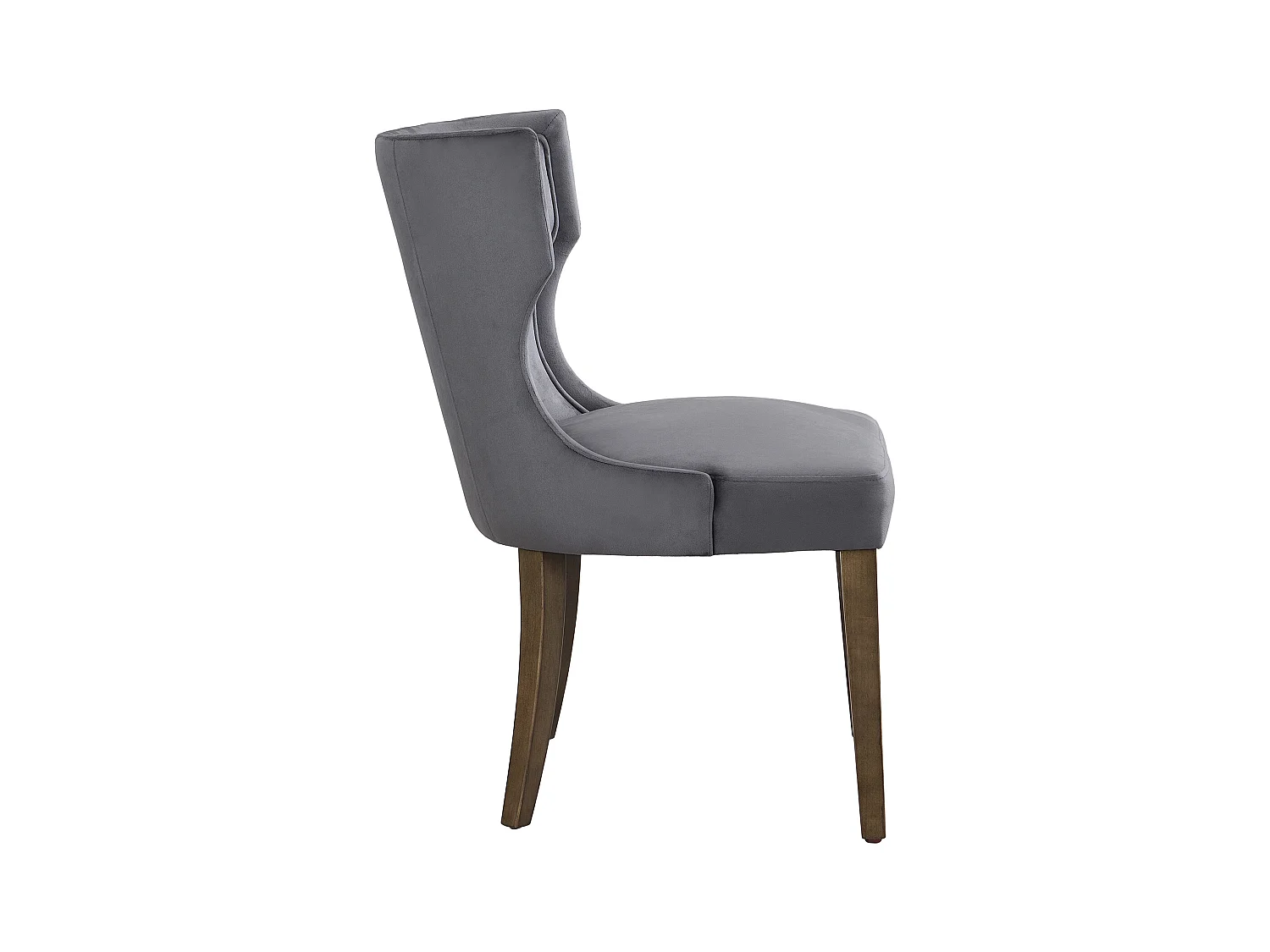 Lot de 6 Chaises en velours - avec pieds réglables en bois massif - Gris