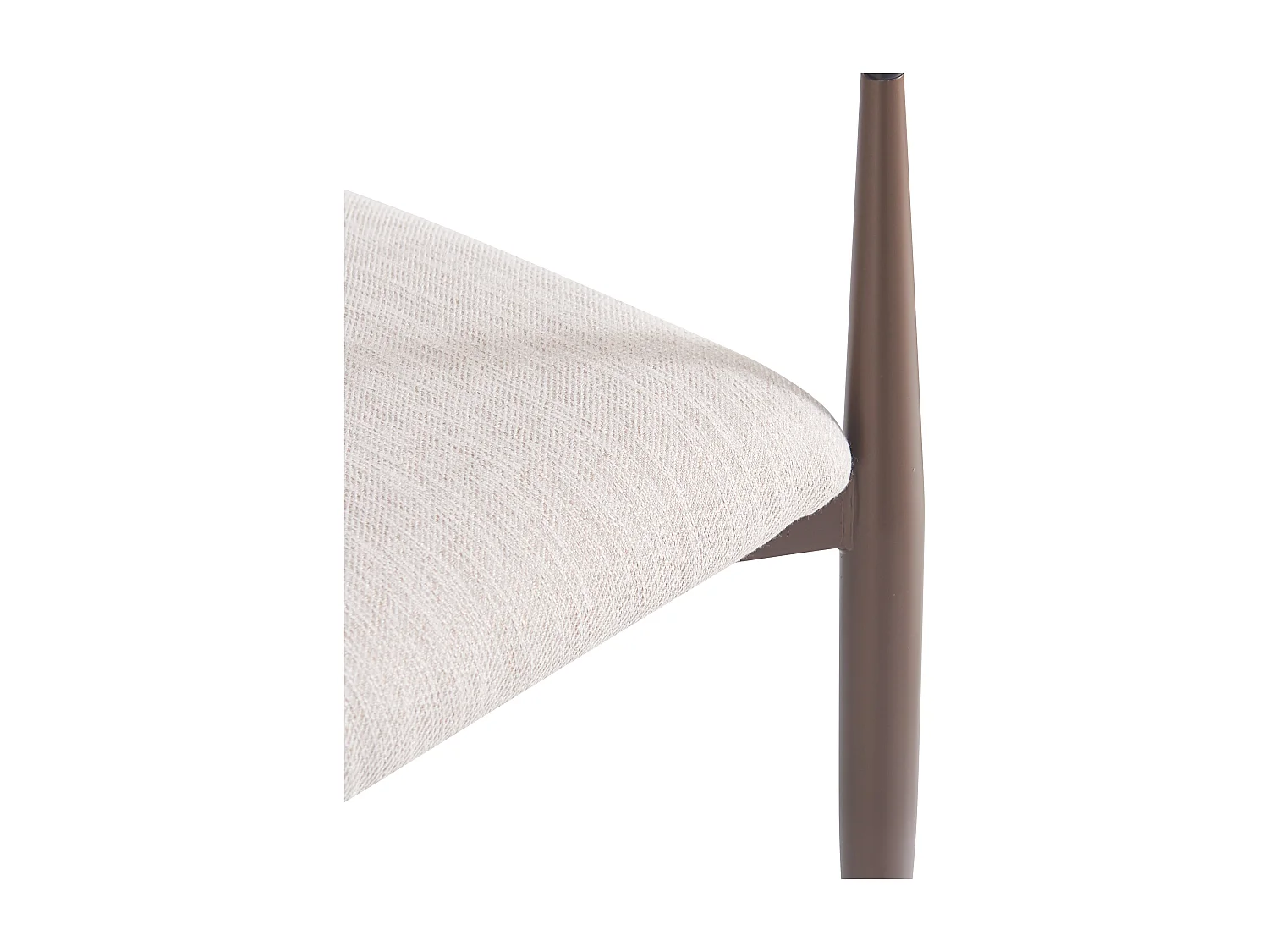 Lot de 4 chaises - Tissu en lin de haute qualité - Pieds en métal - Beige