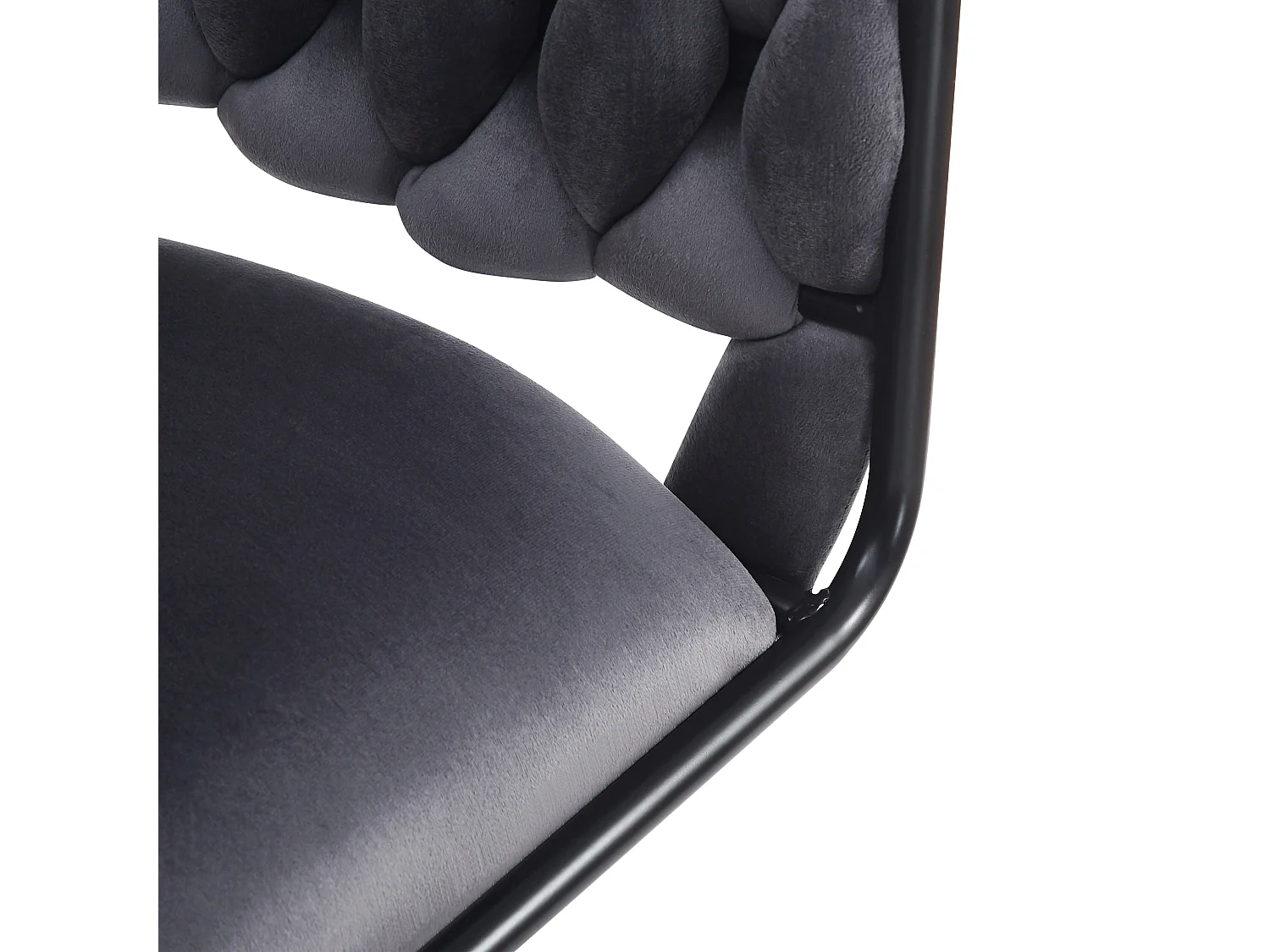 Lot de 4 chaises en velours - avec accoudoirs - pieds métalliques réglables en forme de griffes - Gris