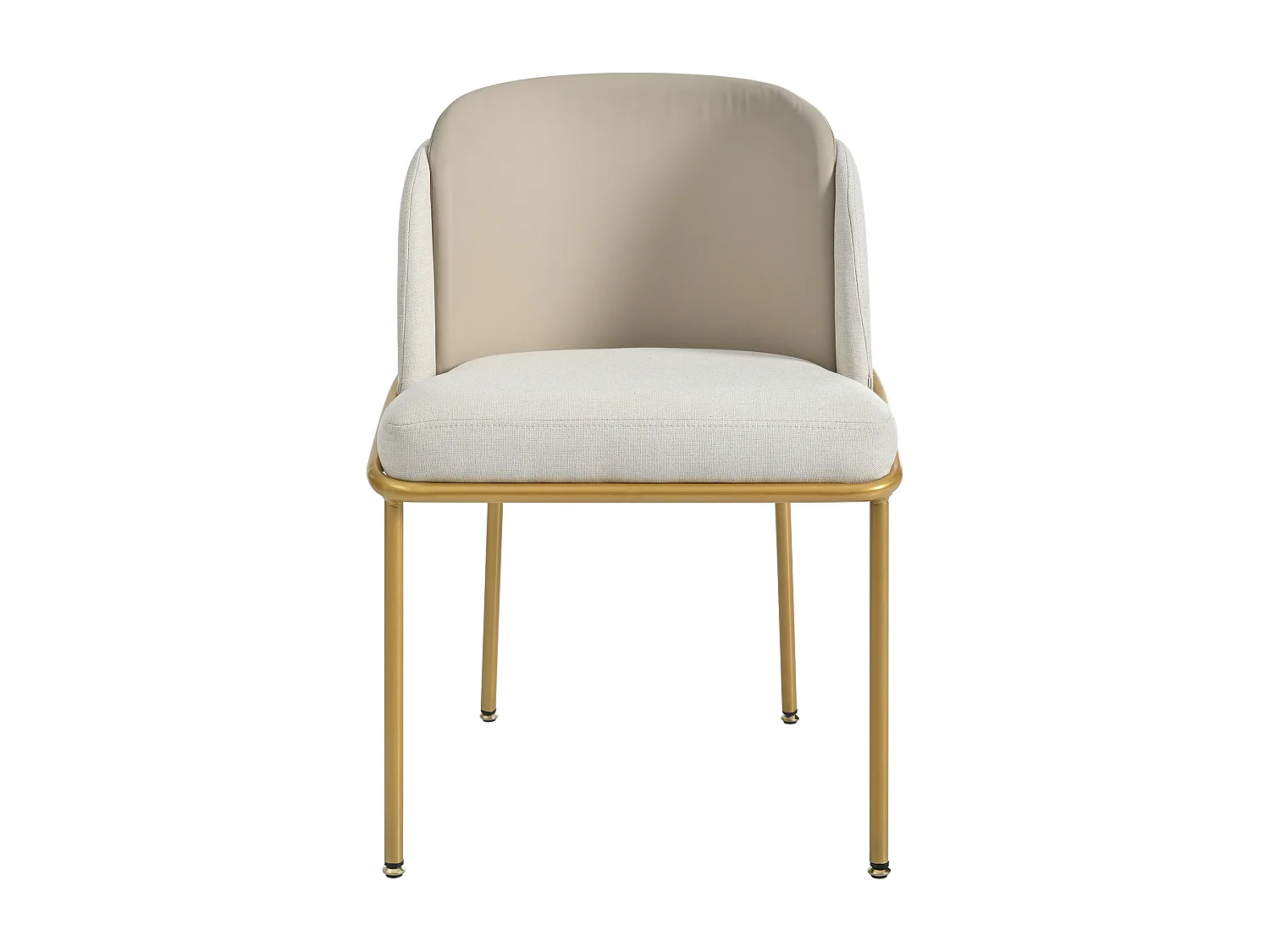 Set van 2 stoelen - linnen en kunstleer - metalen poten - eigentijdse stijl - beige