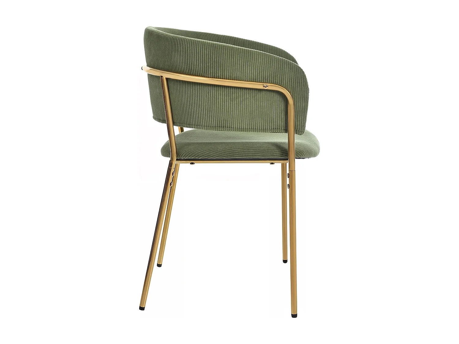 Set van 4 stoelen - geribbelde fluwelen stof - metalen poten - eigentijdse stijl - groen
