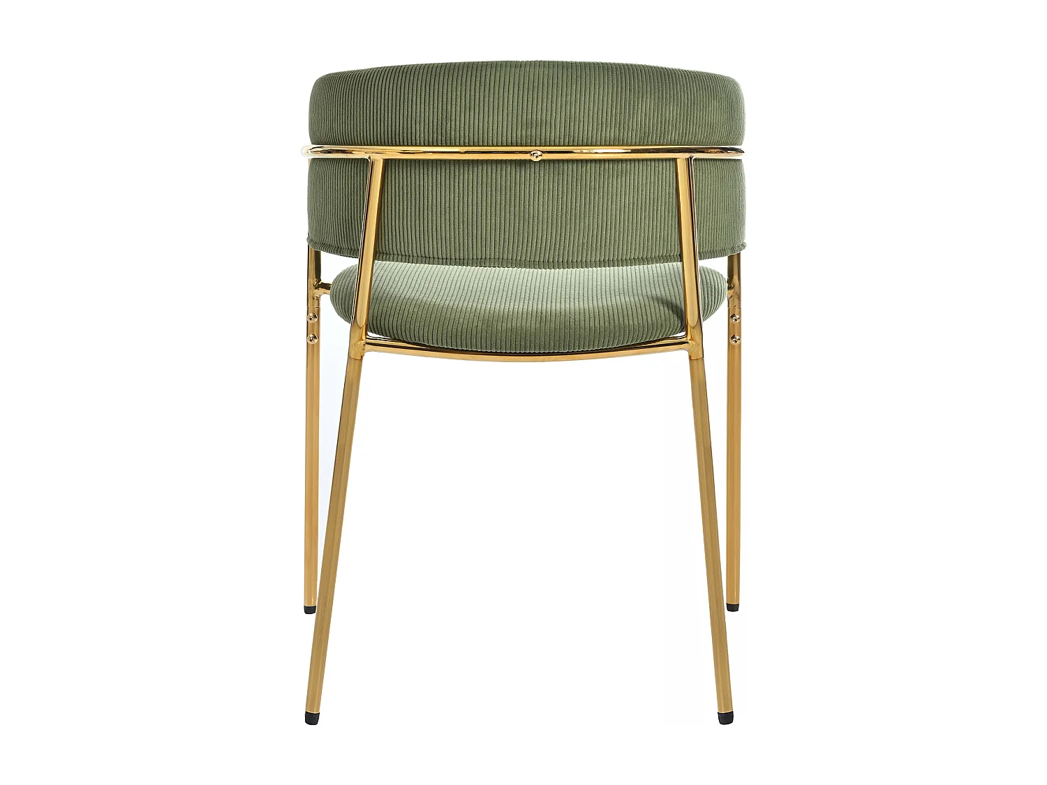 Set van 4 stoelen - geribbelde fluwelen stof - metalen poten - eigentijdse stijl - groen