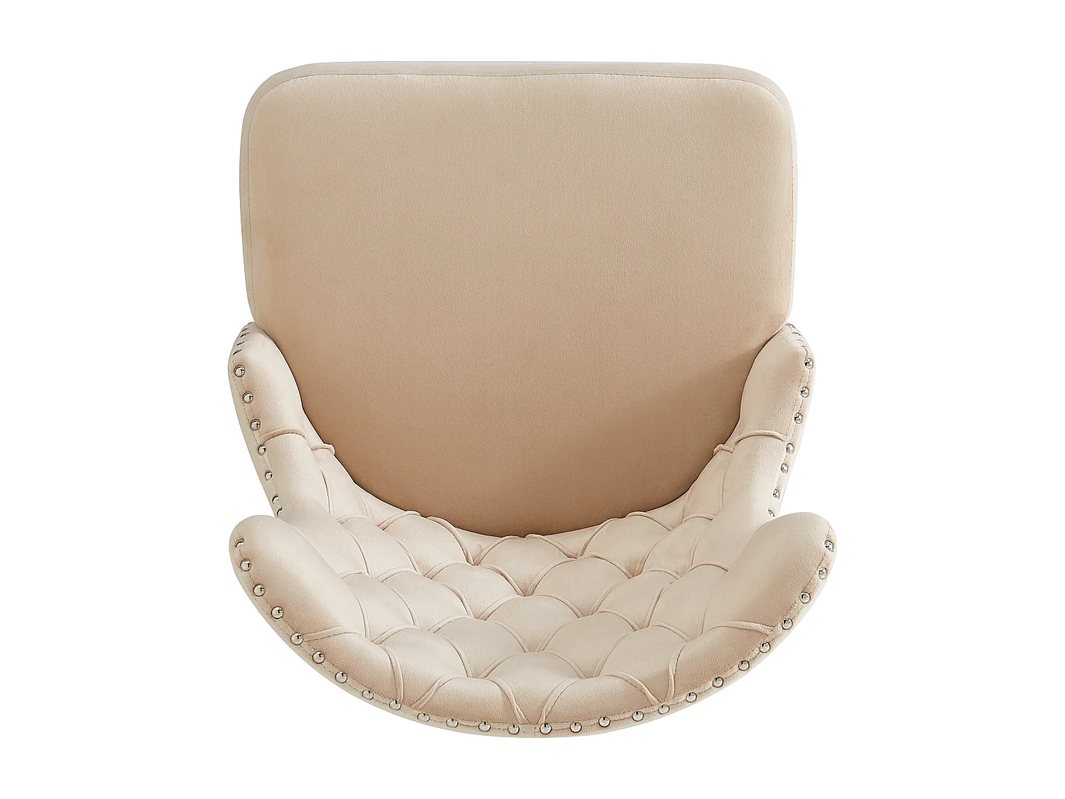 Set di 6 sedie - Velluto di alta qualità - Gambe in metallo dorato - Beige