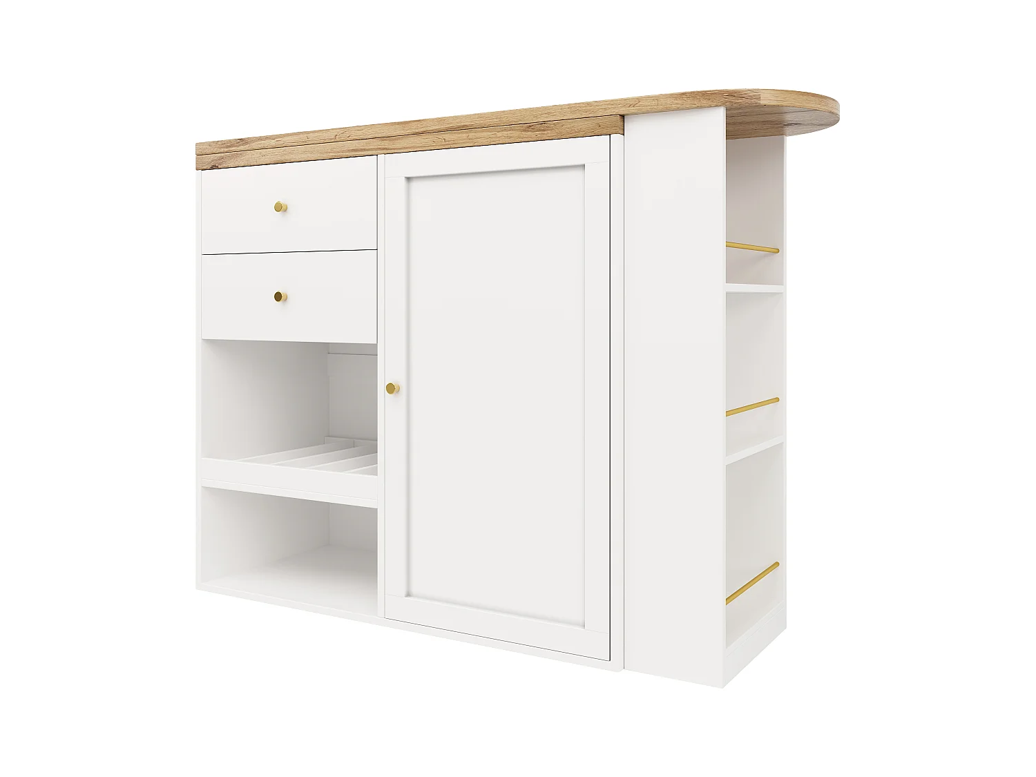 Meuble de bar pivotant et escamotable - avec 2 tiroirs et 1 porte - Balnc