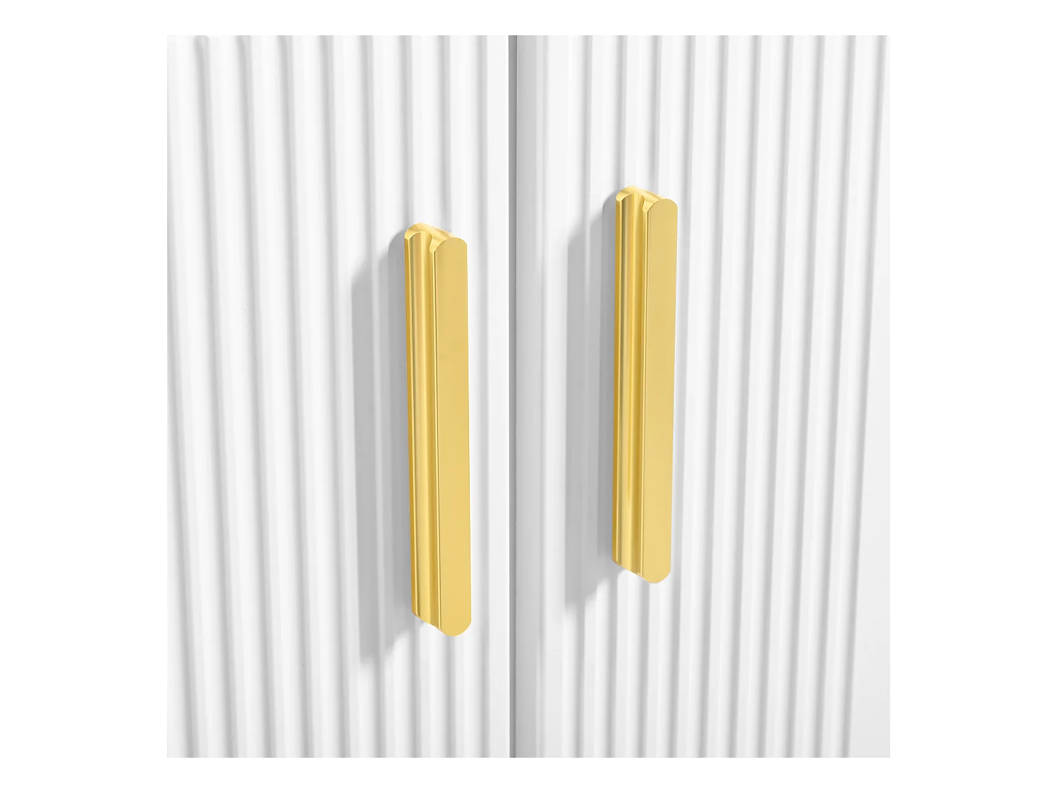 Buffet moderne 80x35x79.5cm - avec 2 tiroirs et 2 portes - pieds en métal - MDF - blanc