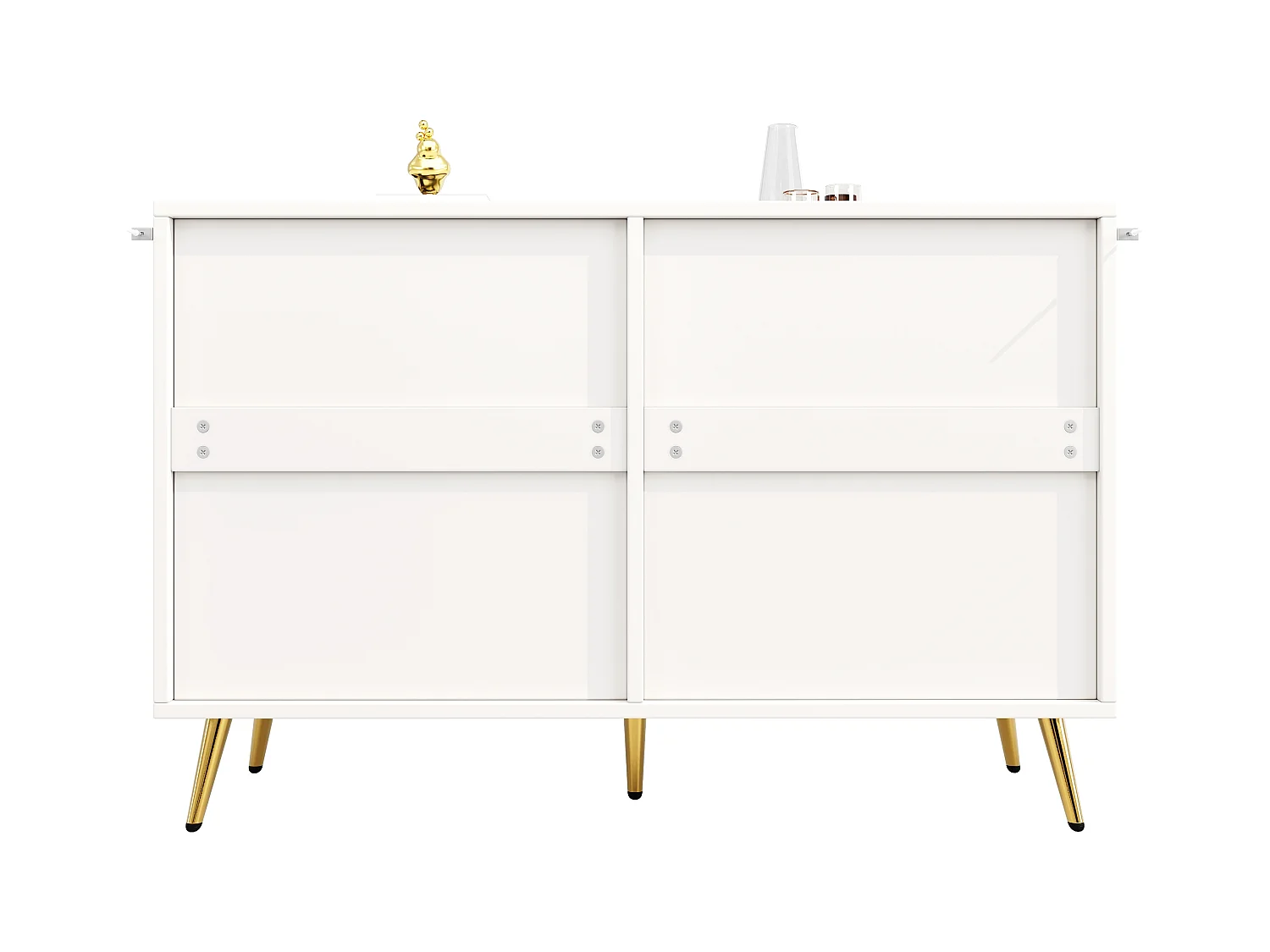 Buffet moderne 120x40x75 cm - avec 6 tiroirs - MDF - blanc