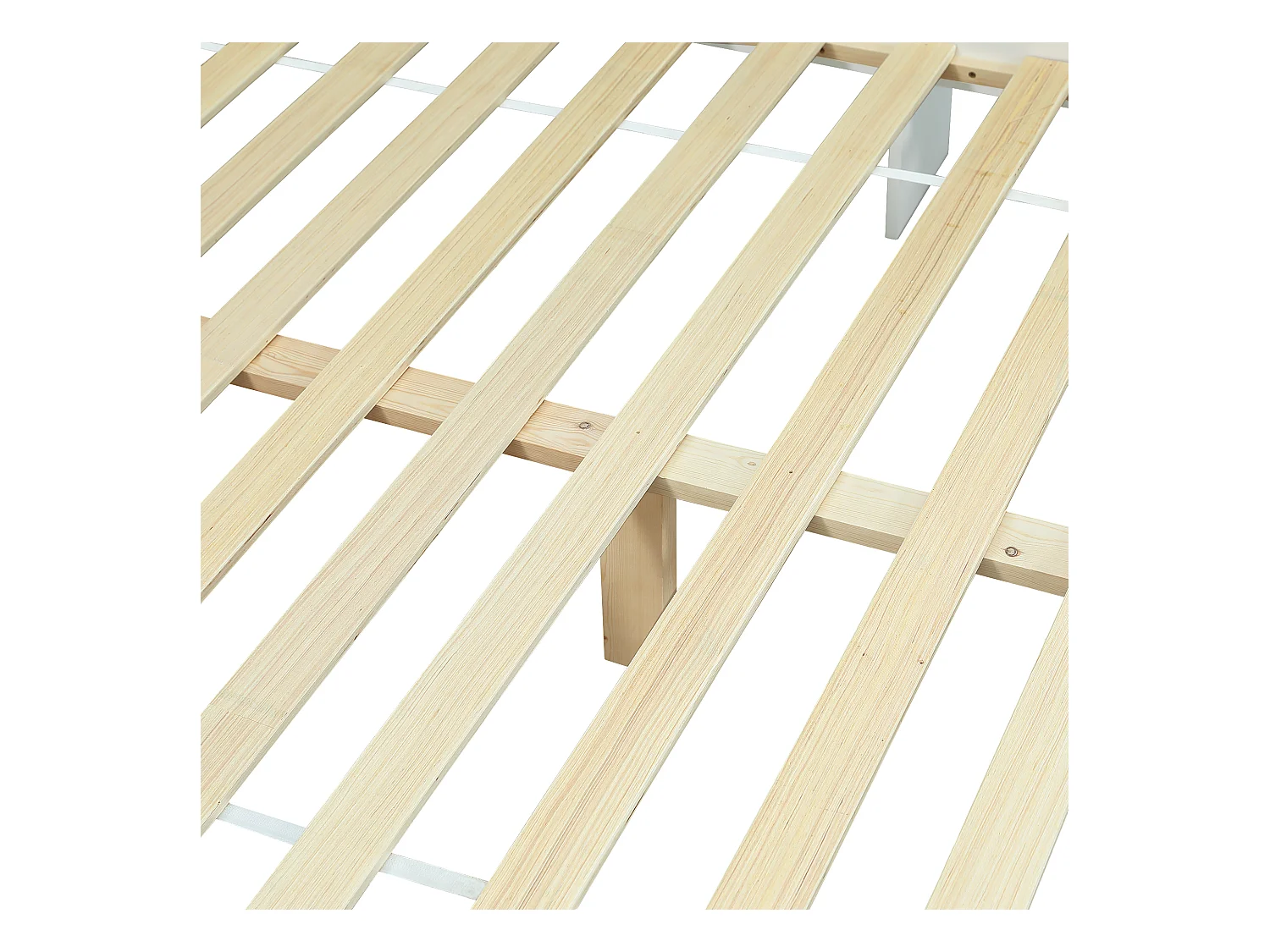 Eenvoudig bed 140x200 cm - met 2 lades - met USB en stopcontact - opbergruimte in hoofdeinde en zijkanten - wit