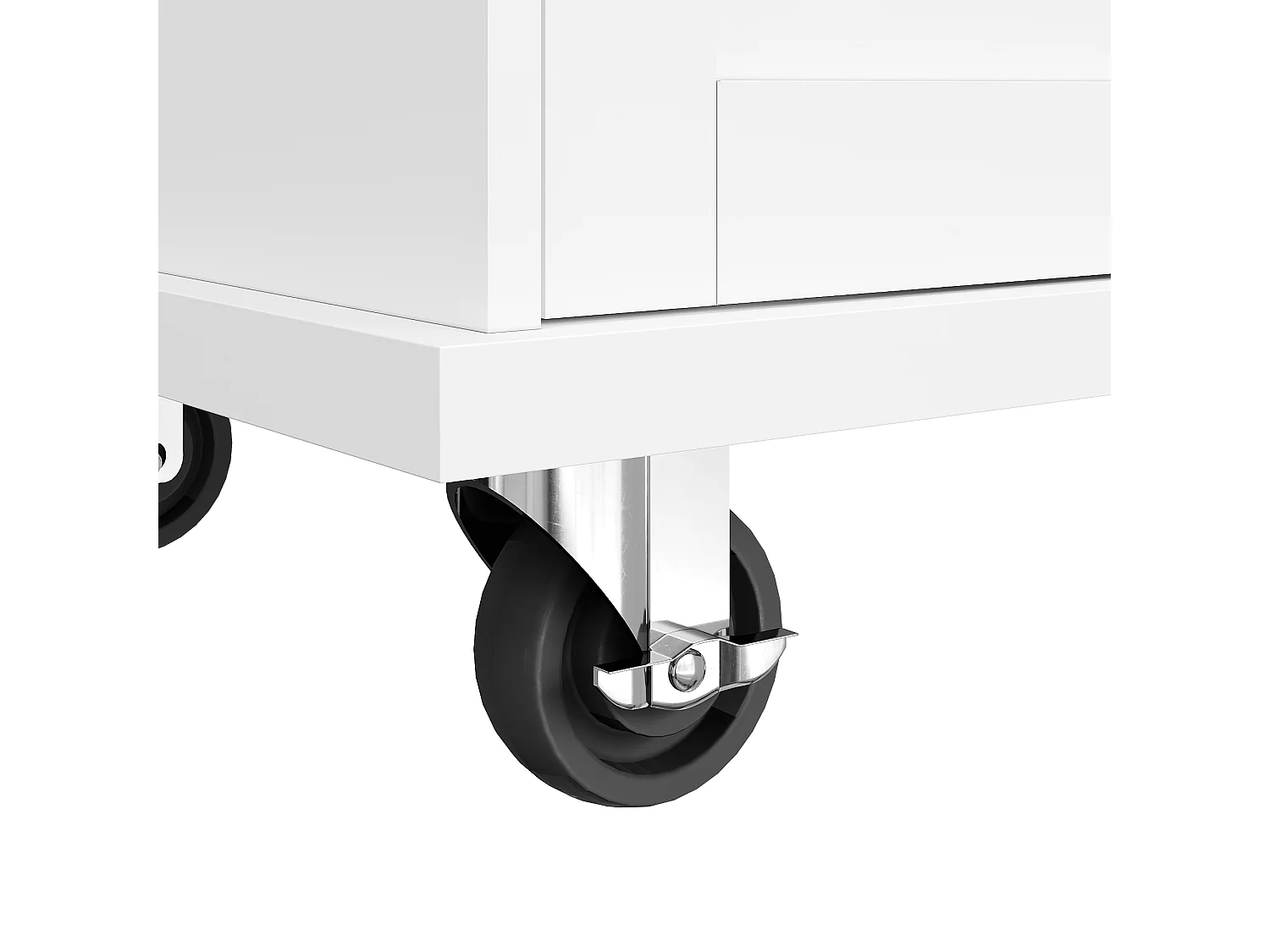 Mobile Kücheninsel - 2 Schubladen und 8 Fächer - MDF - Weiß