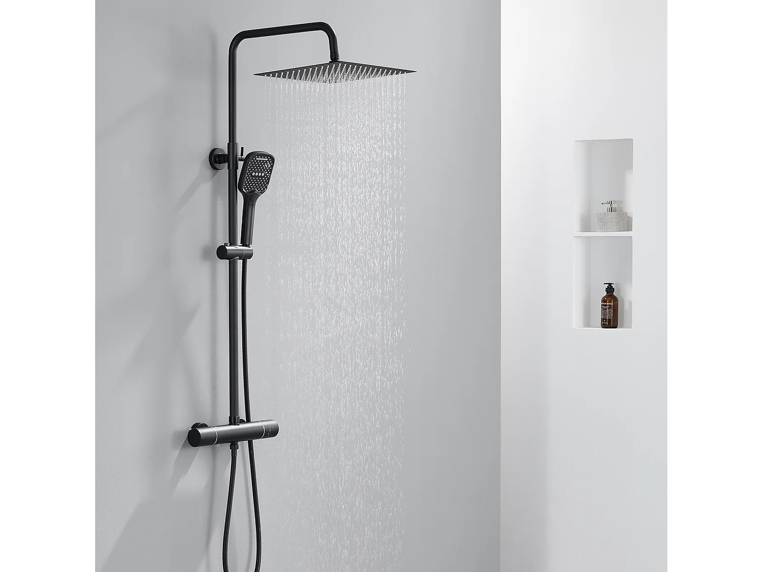 Kit de douche Pommeau de douche Douche de tête Carrée 30cm