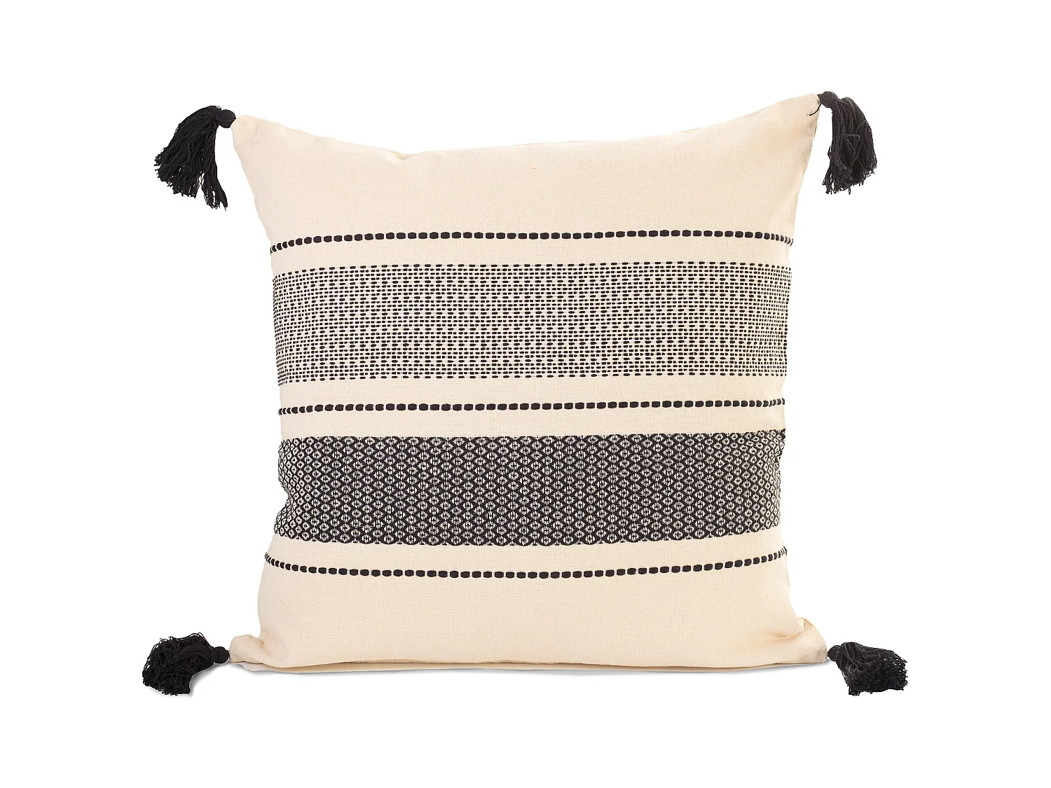 Coussin coton noir décoratif 50x50