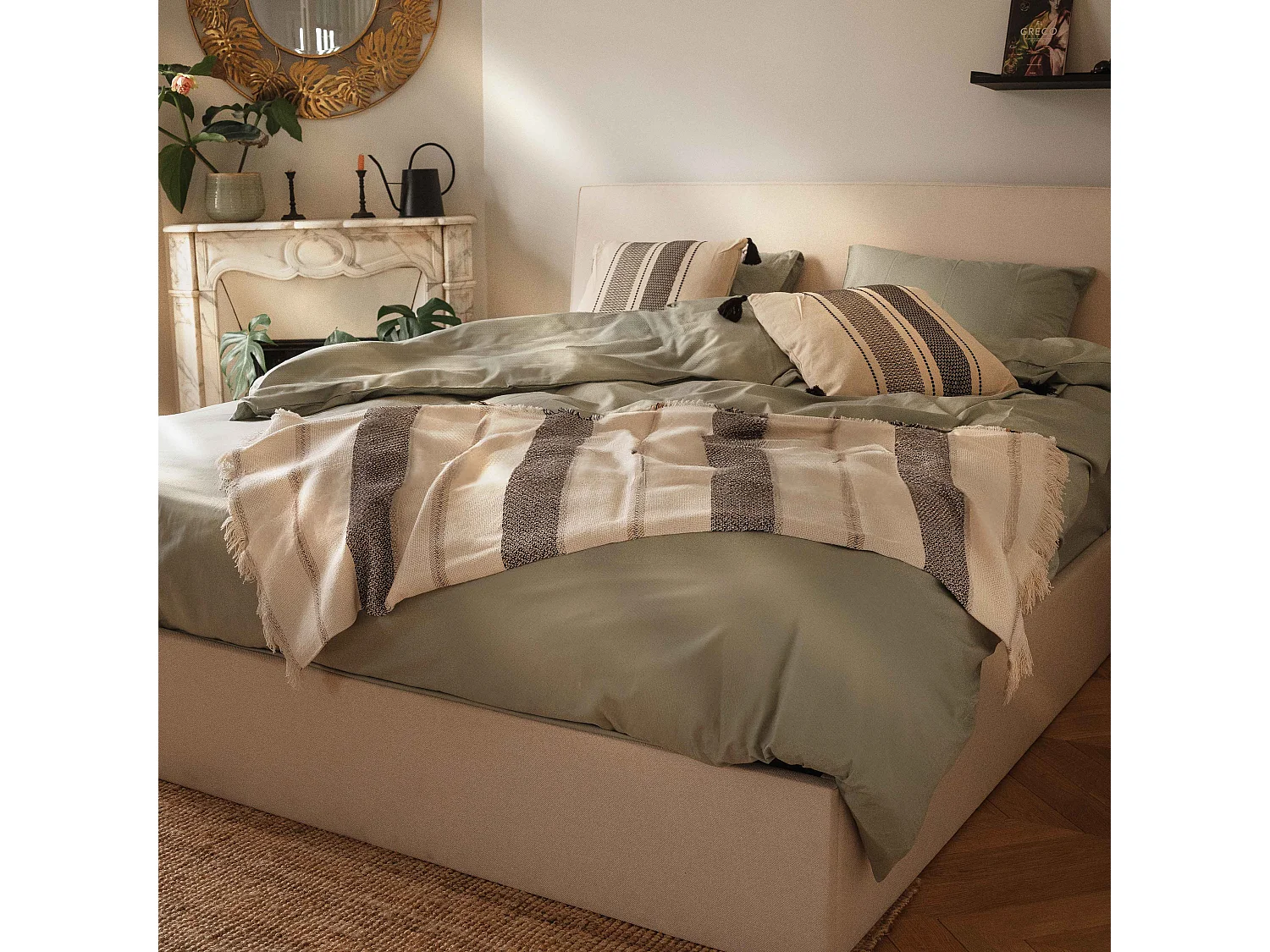 Coussin coton noir décoratif 50x50