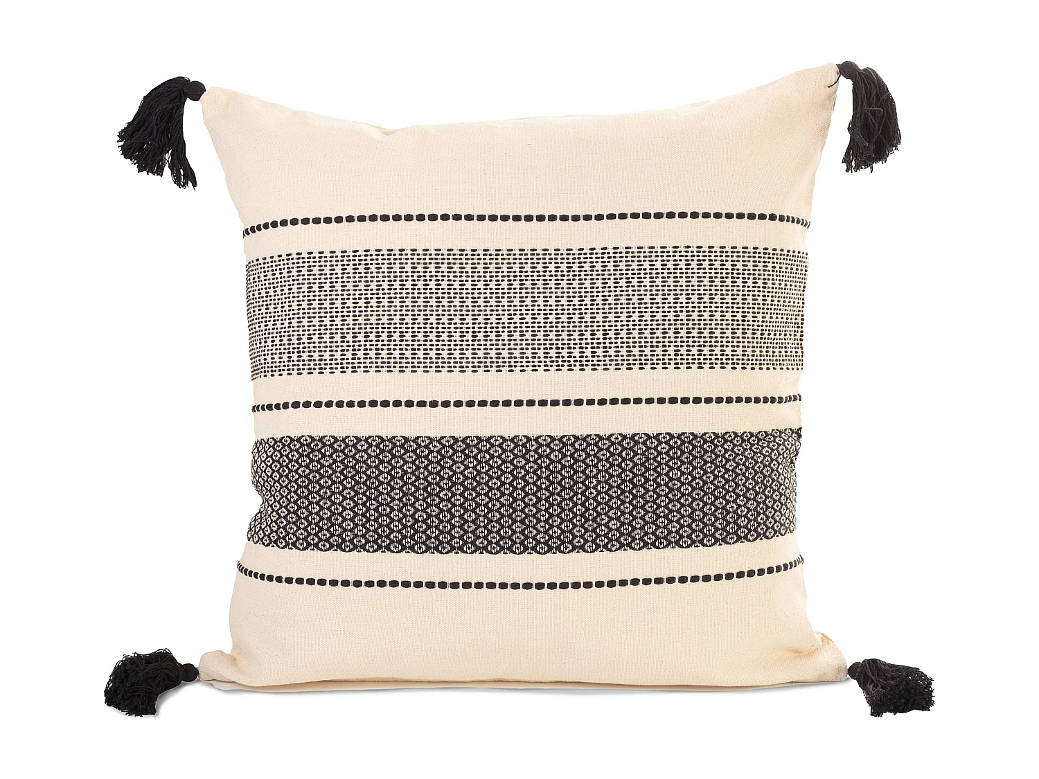 Coussin coton beige décoratif 40x40