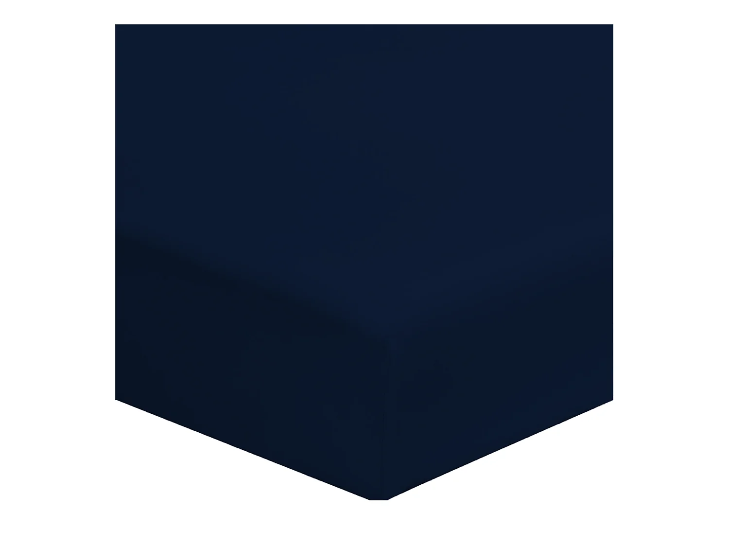 Drap housse coton bleu nuit 140x200 cm