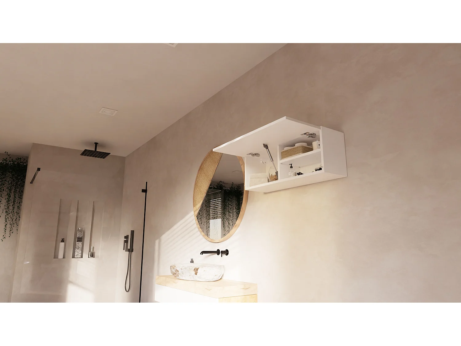 Armoire de salle de bain - 60, 80 et 120 cm - Armoire murale pliable - Meuble de salle de bain