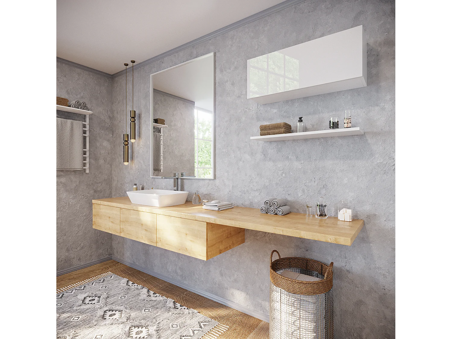 Armoire de salle de bain - 60, 80 et 120 cm - Armoire murale pliable - Meuble de salle de bain