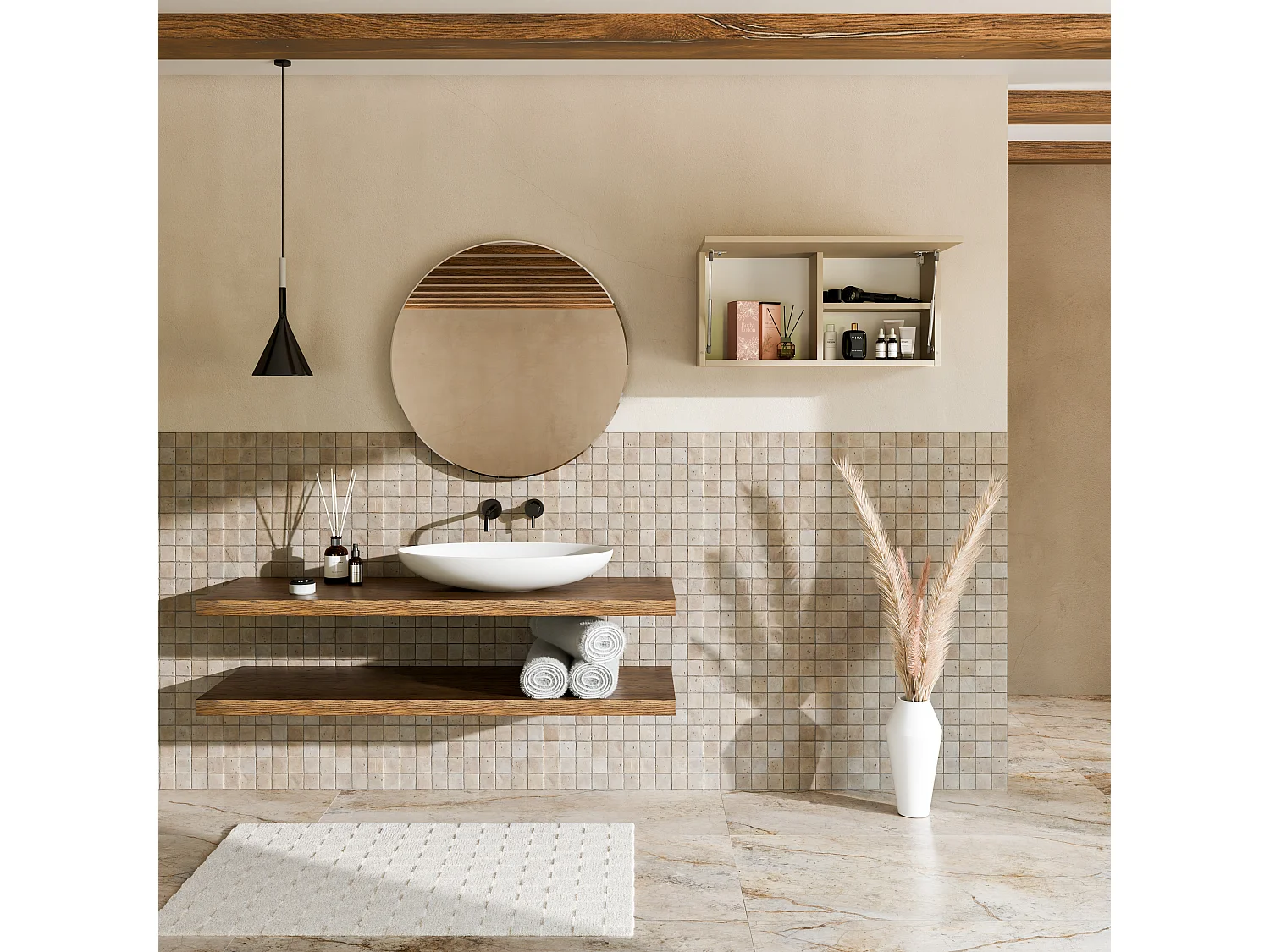 Armoire de salle de bain - 60, 80 et 120 cm - Armoire murale pliable - Meuble de salle de bain