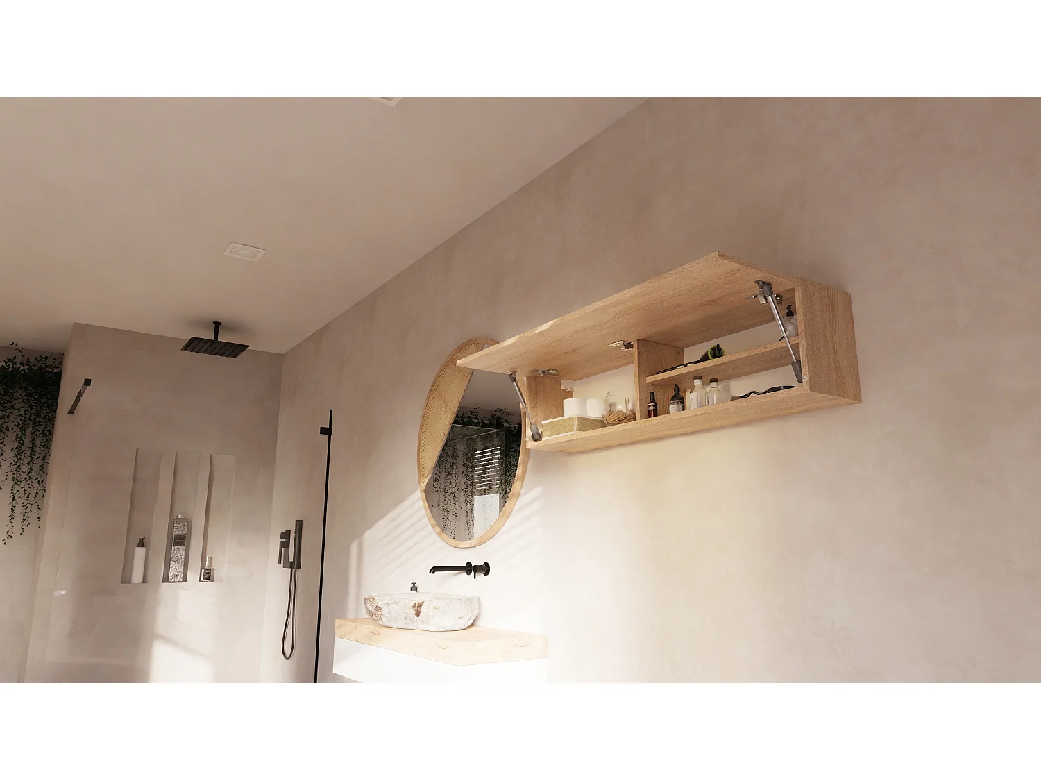 Armoire de salle de bain - 60, 80 et 120 cm - Armoire murale pliable - Meuble de salle de bain