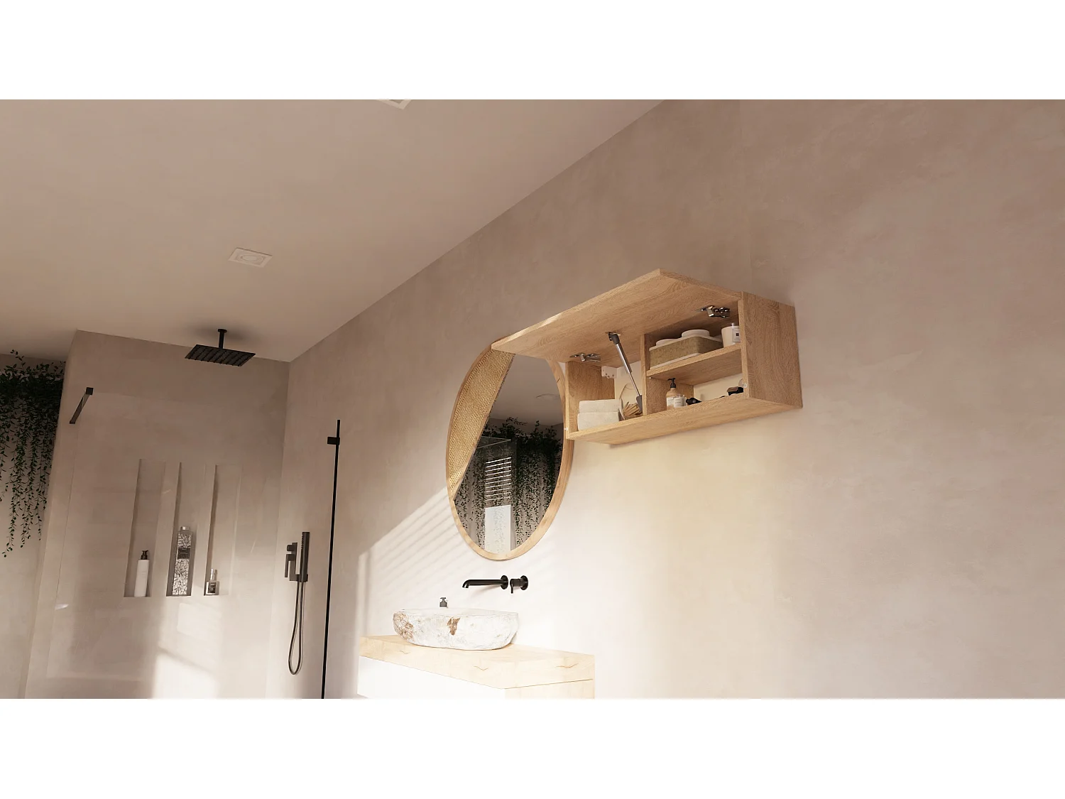 Armoire de salle de bain - 60, 80 et 120 cm - Armoire murale pliable - Meuble de salle de bain