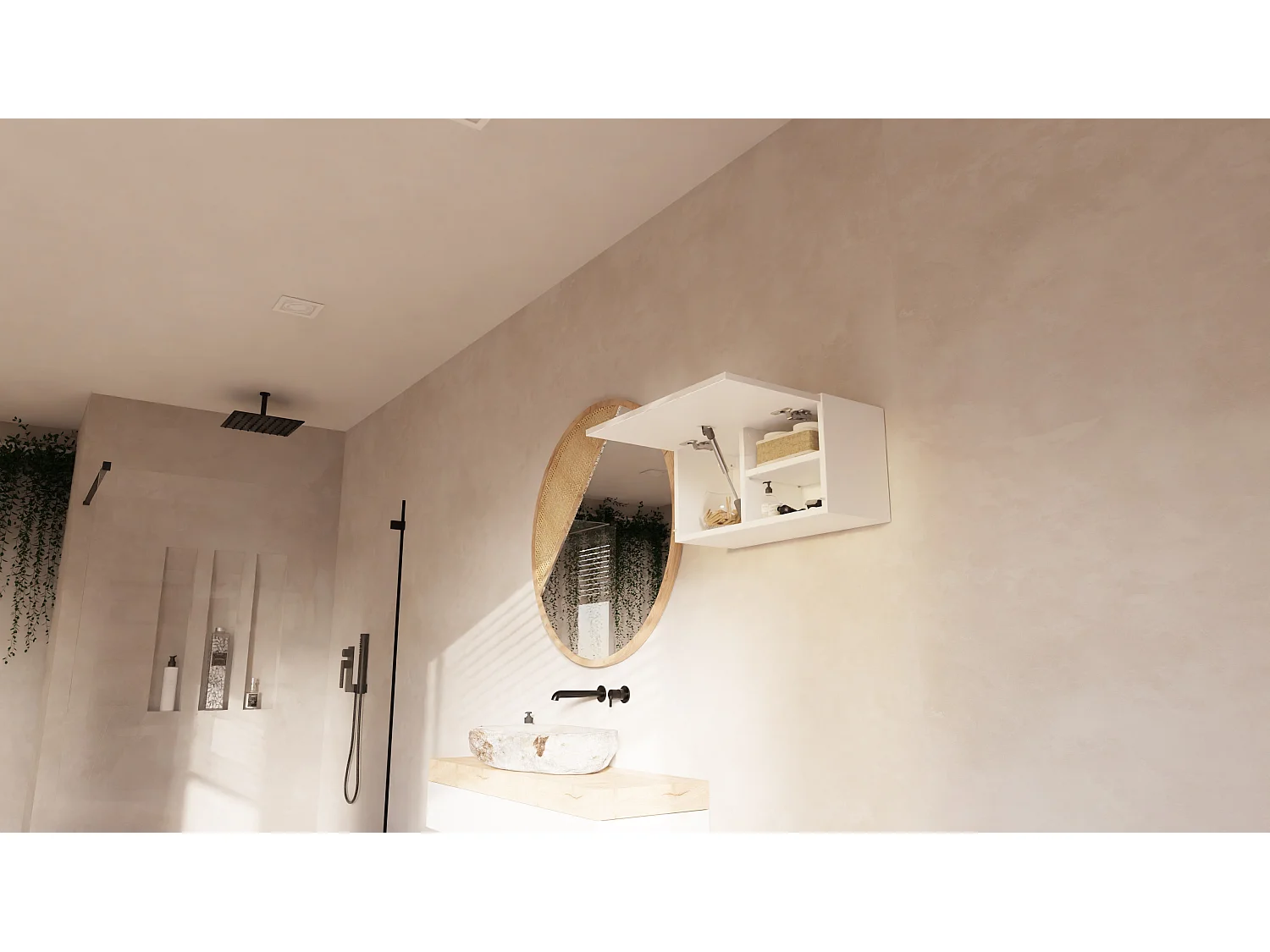 Armoire de salle de bain - 60, 80 et 120 cm - Armoire murale pliable - Meuble de salle de bain