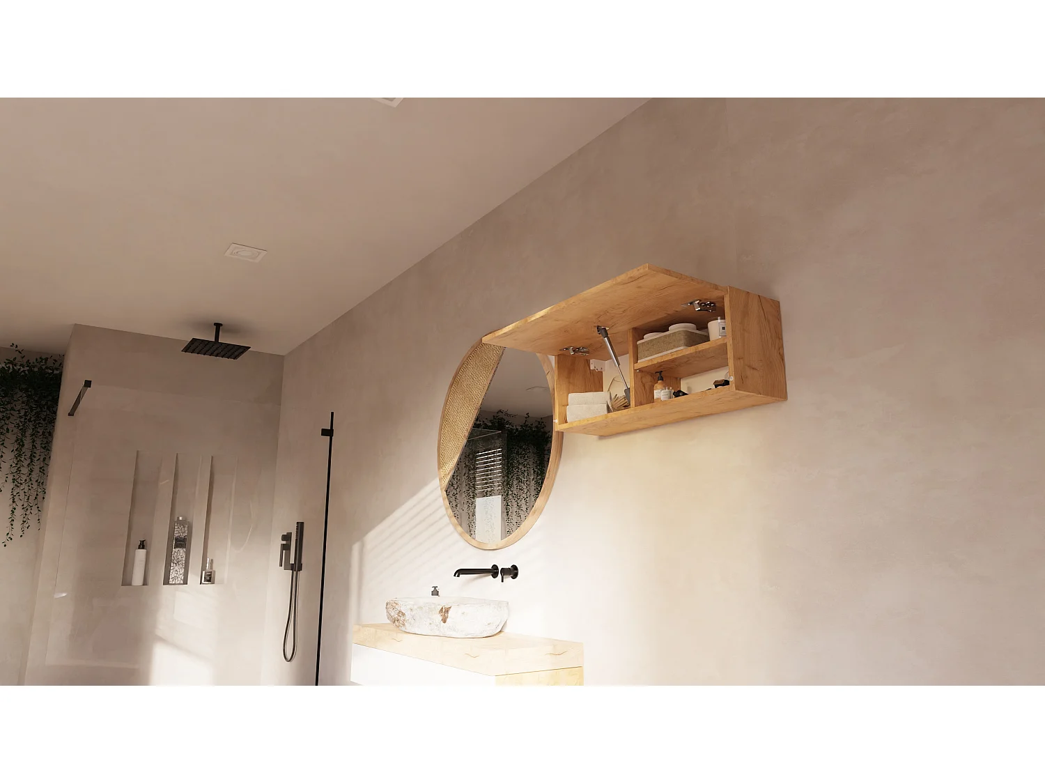 Armadietto per bagno - 60, 80 e 120 cm - Armadio sospeso pieghevole - Mobile da bagno