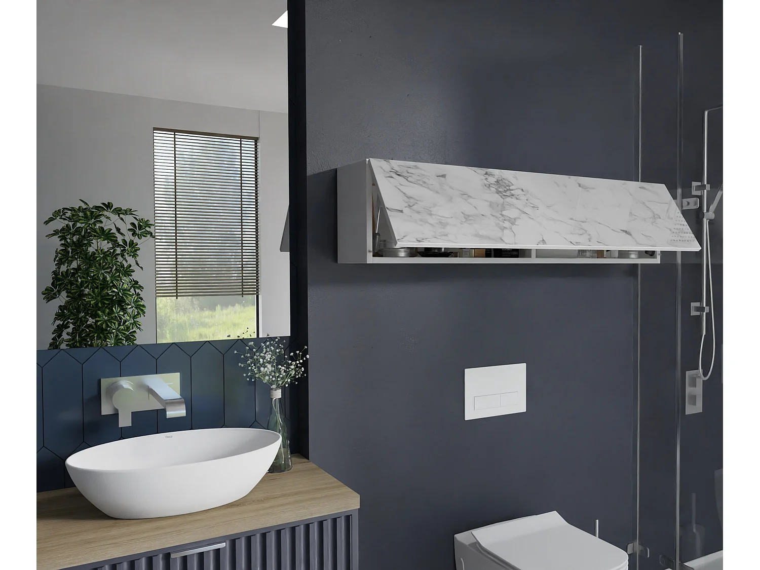 Armoire de salle de bain - 60, 80 et 120 cm - Armoire murale pliable - Meuble de salle de bain