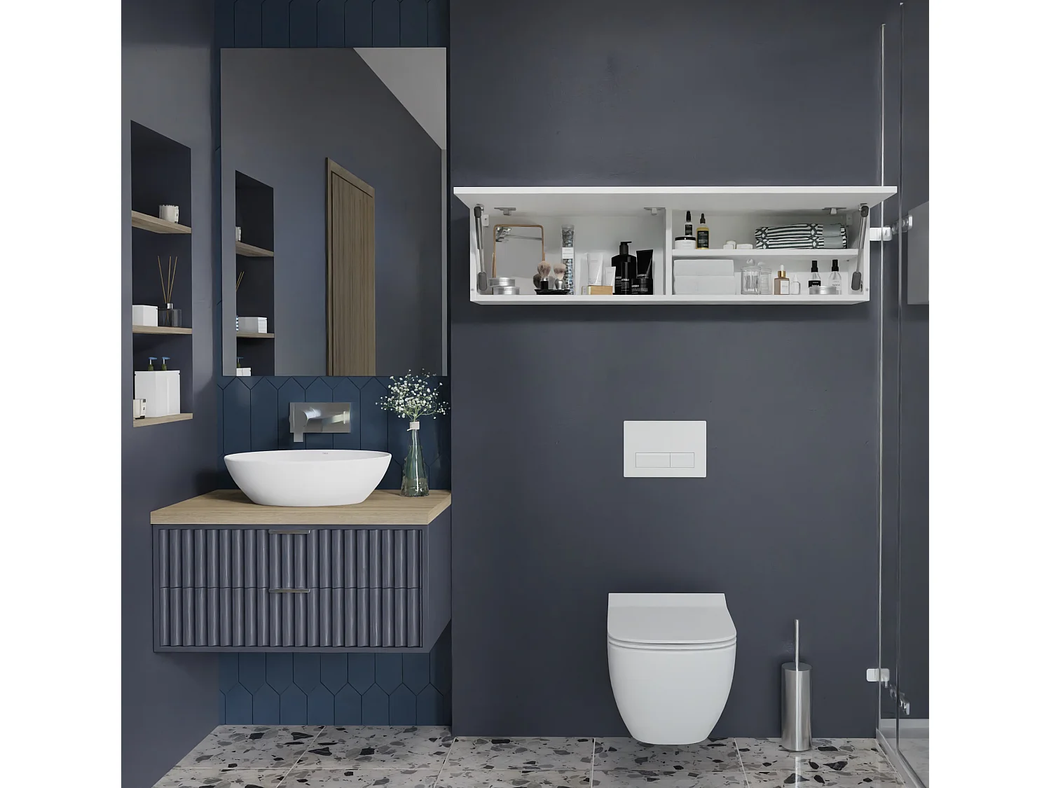 Armoire de salle de bain - 60, 80 et 120 cm - Armoire murale pliable - Meuble de salle de bain