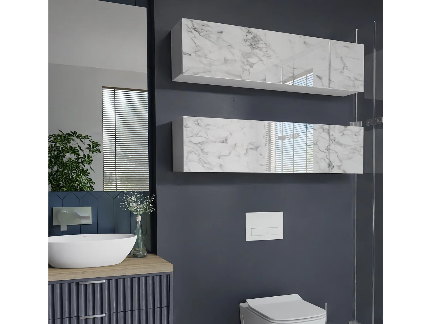 Armoire de salle de bain - 60, 80 et 120 cm - Armoire murale pliable - Meuble de salle de bain