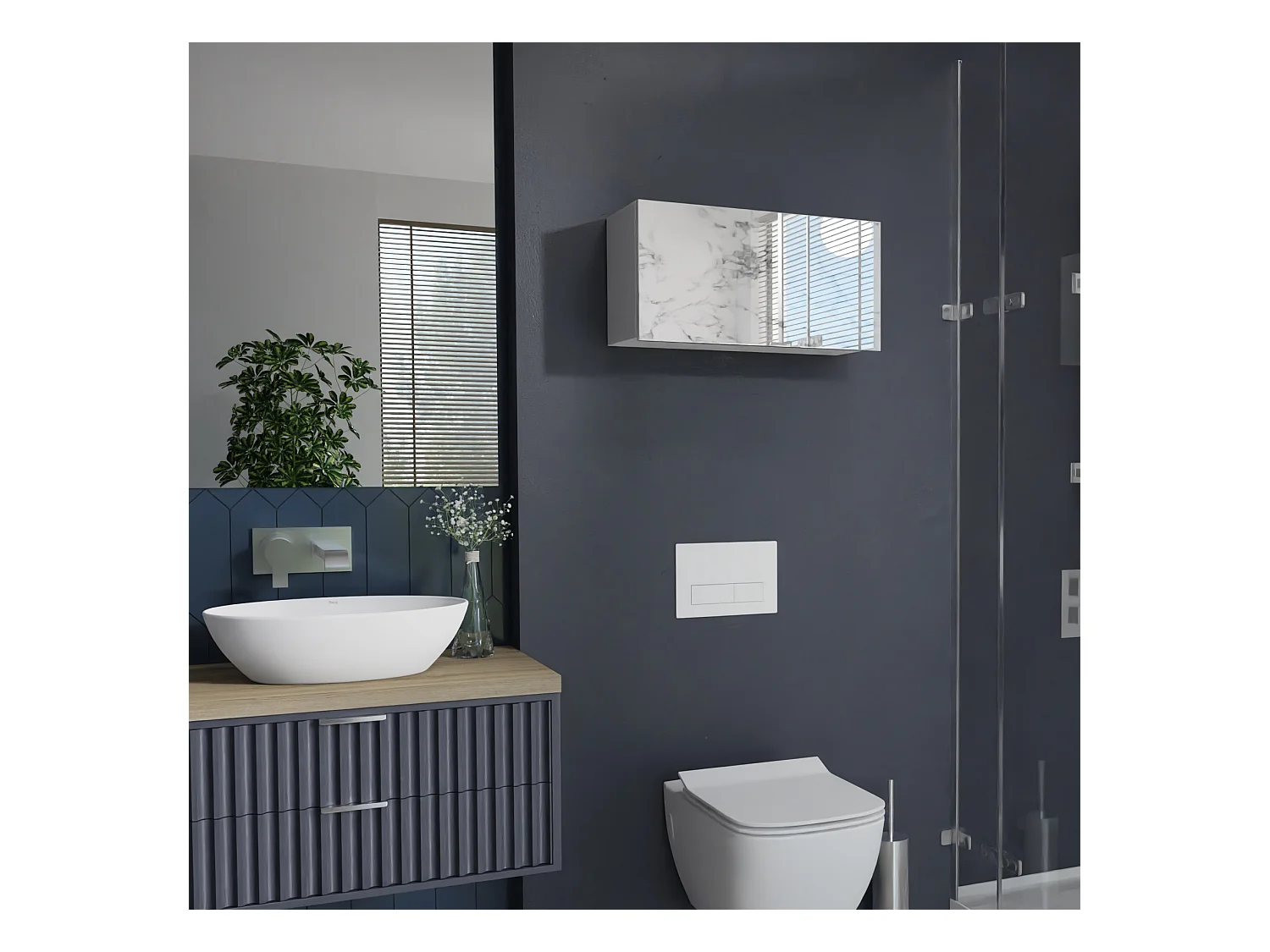 Armoire de salle de bain - 60, 80 et 120 cm - Armoire murale pliable - Meuble de salle de bain