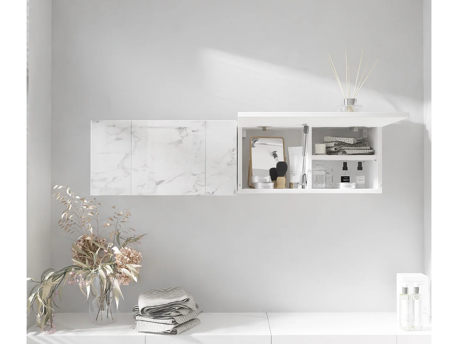 Armario de baño - 60, 80 y 120 cm - Armario de pared plegable - Mueble de baño