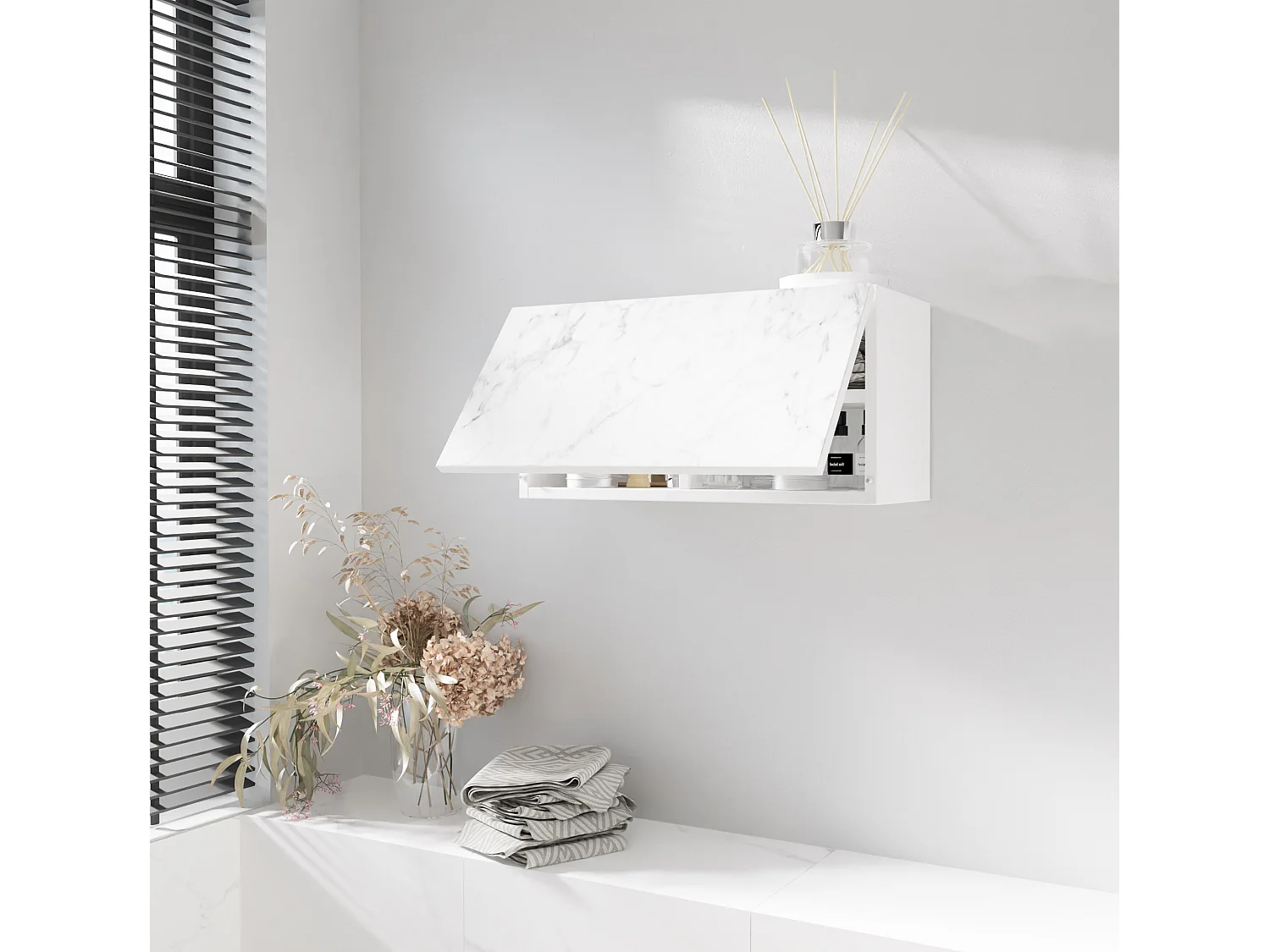 Armario de baño - 60, 80 y 120 cm - Armario de pared plegable - Mueble de baño