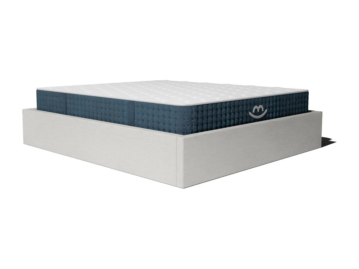 Pack lit coffre et matelas hybride 140x190 épais 26cm