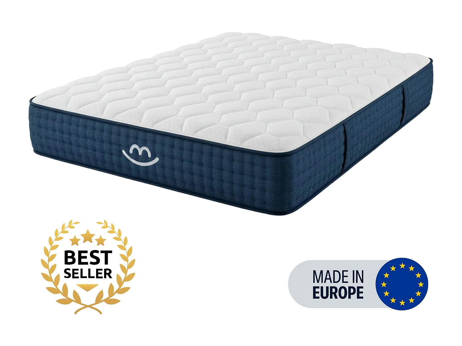 Pack lit coffre et matelas hybride 140x190 épais 26cm
