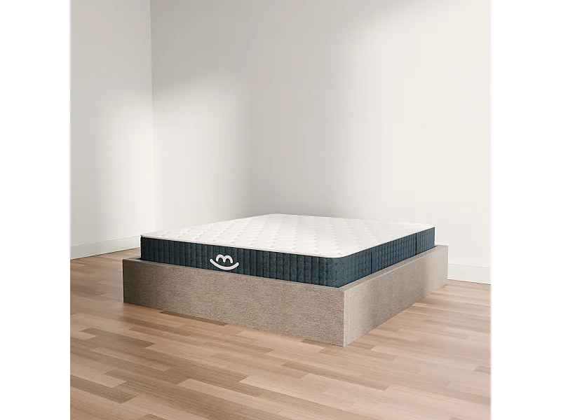 Pack lit coffre et matelas hybride 180x200 épais 26cm